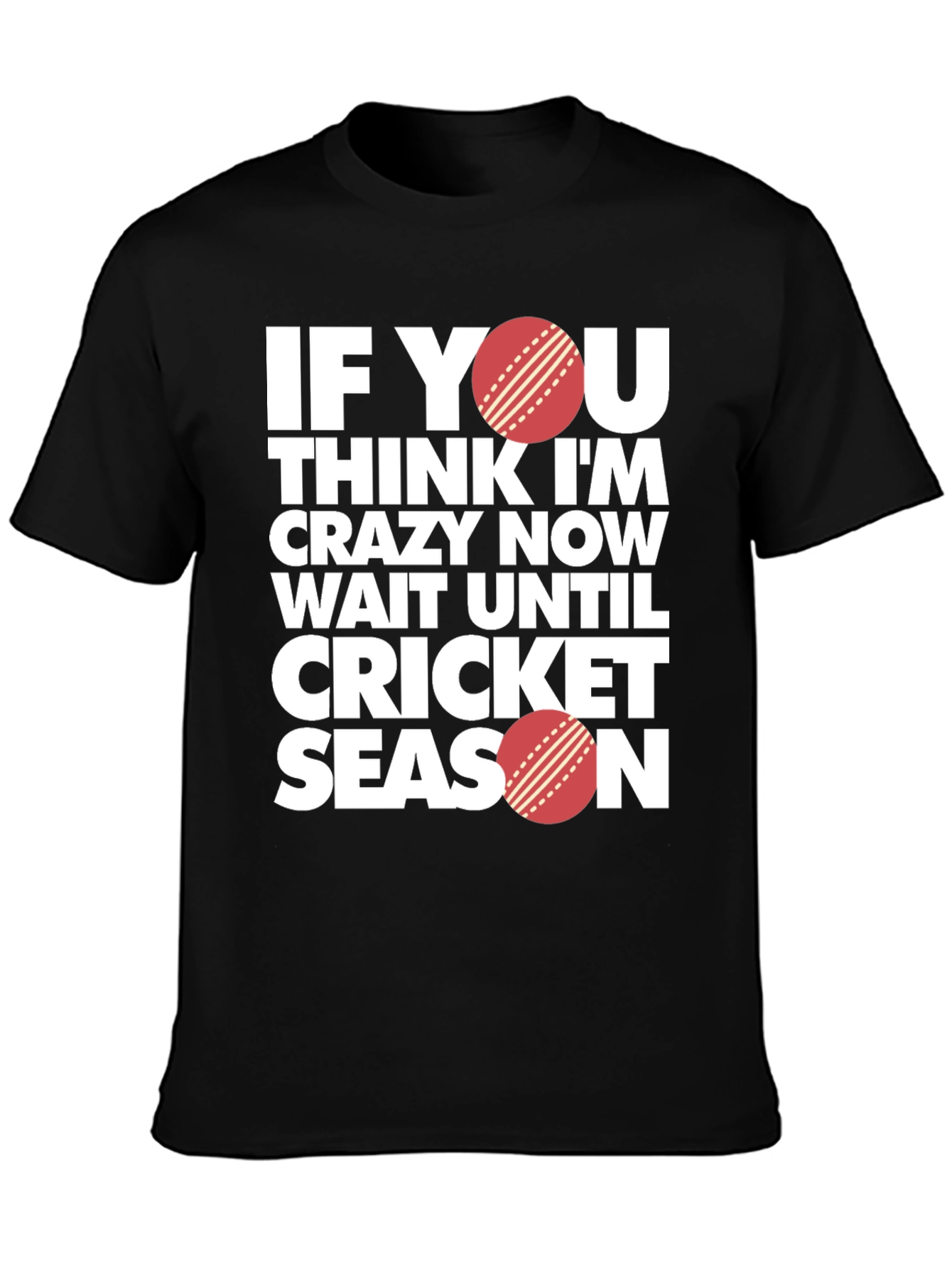 Black Cricket Season T-Shirt - Funny Sports Tee view 3