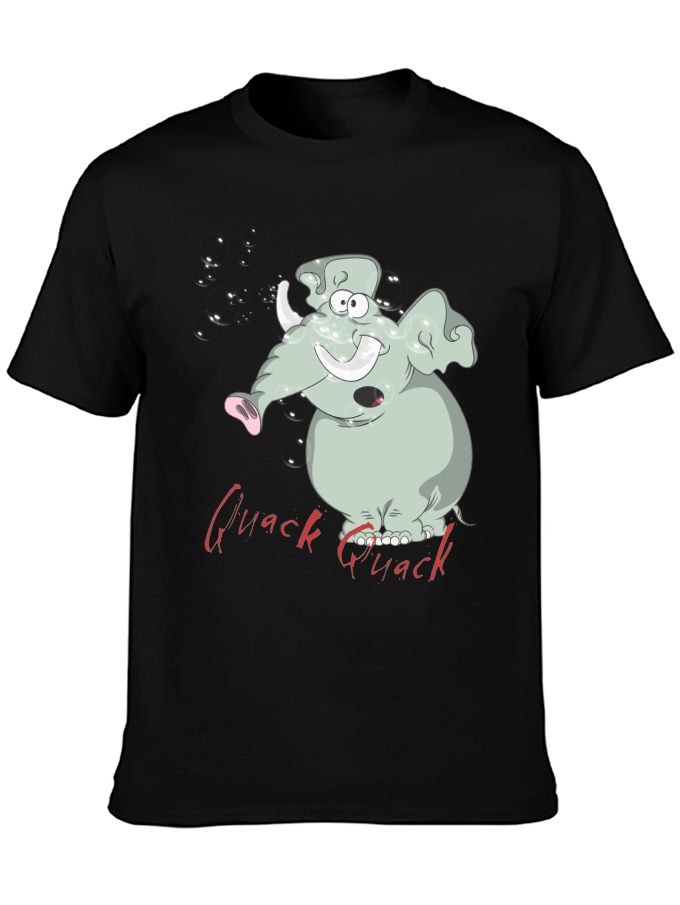 Black Quack Elephant T-Shirt - Cartoon Graphic Tee view 3
