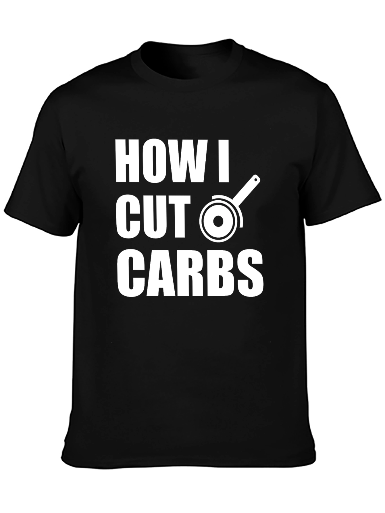 Black Funny Diet T-Shirt - How I Cut Carbs Graphic Tee view 3