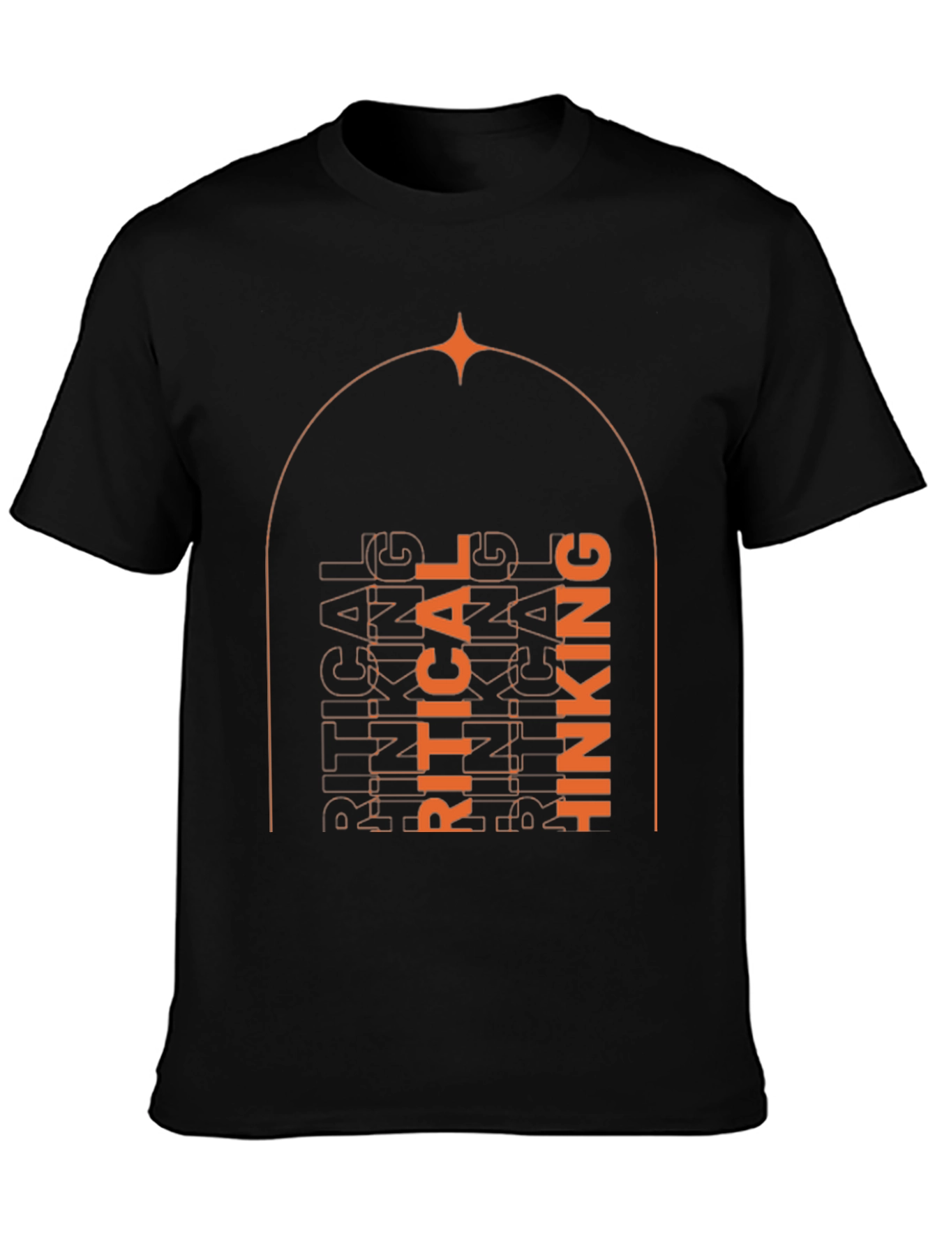 Black Critical Thinking Graphic Tee - Unisex Black T-Shirt view 3