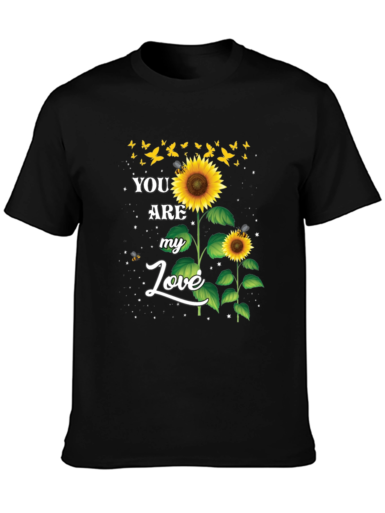 Black Sunflower Love Graphic Tee view 3