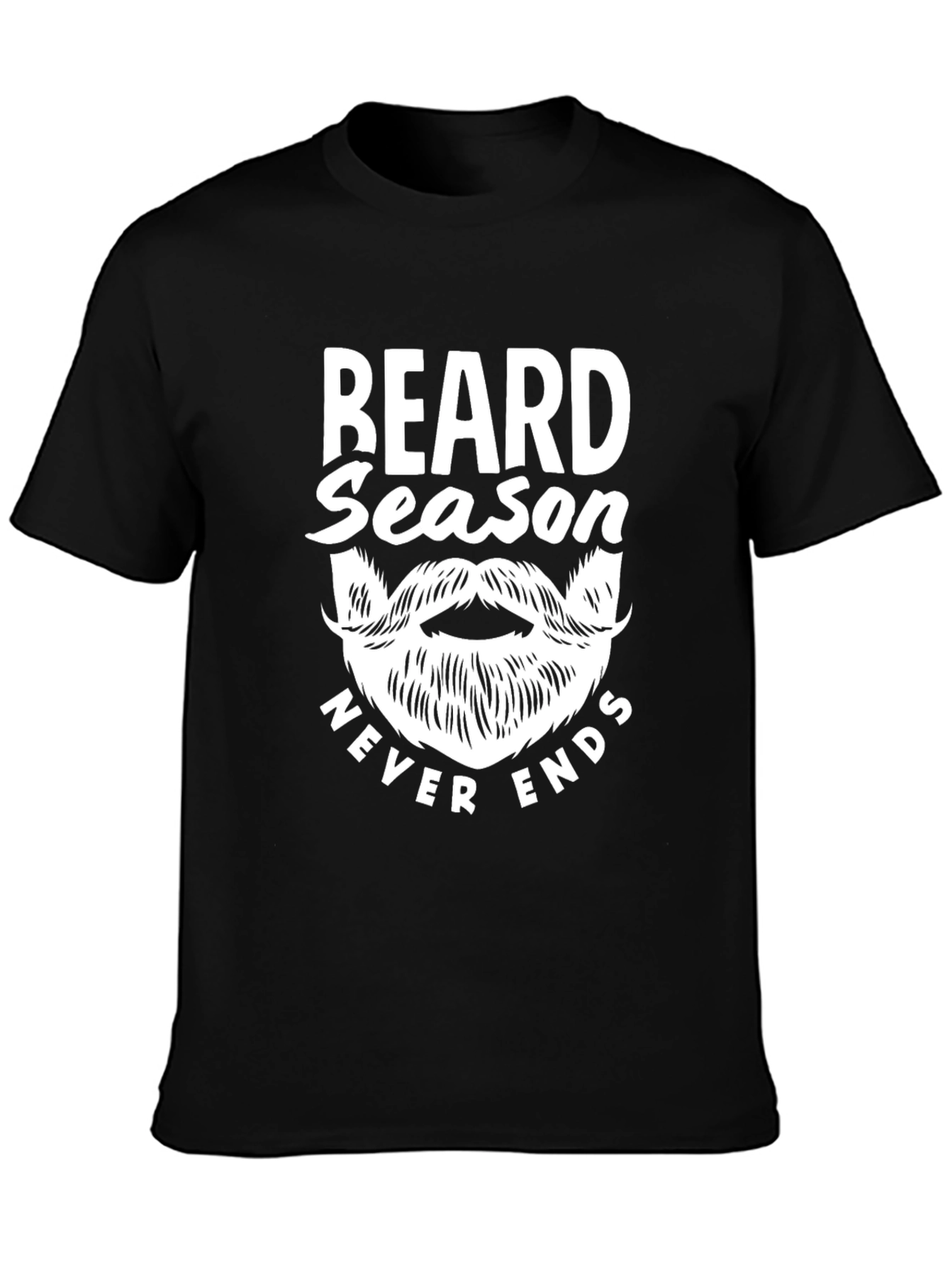 Black Beard Season Never Ends Graphic T-Shirt view 3