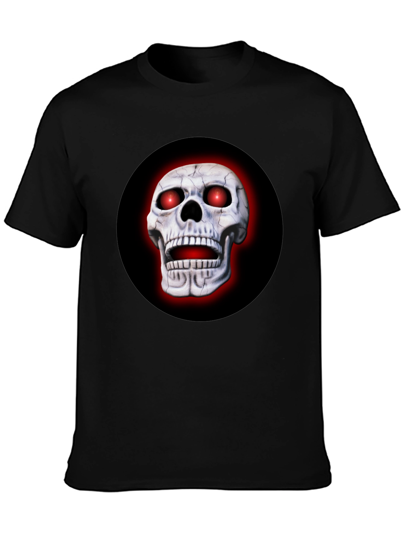 Black Men's Skull Graphic Print Black T-Shirt view 3