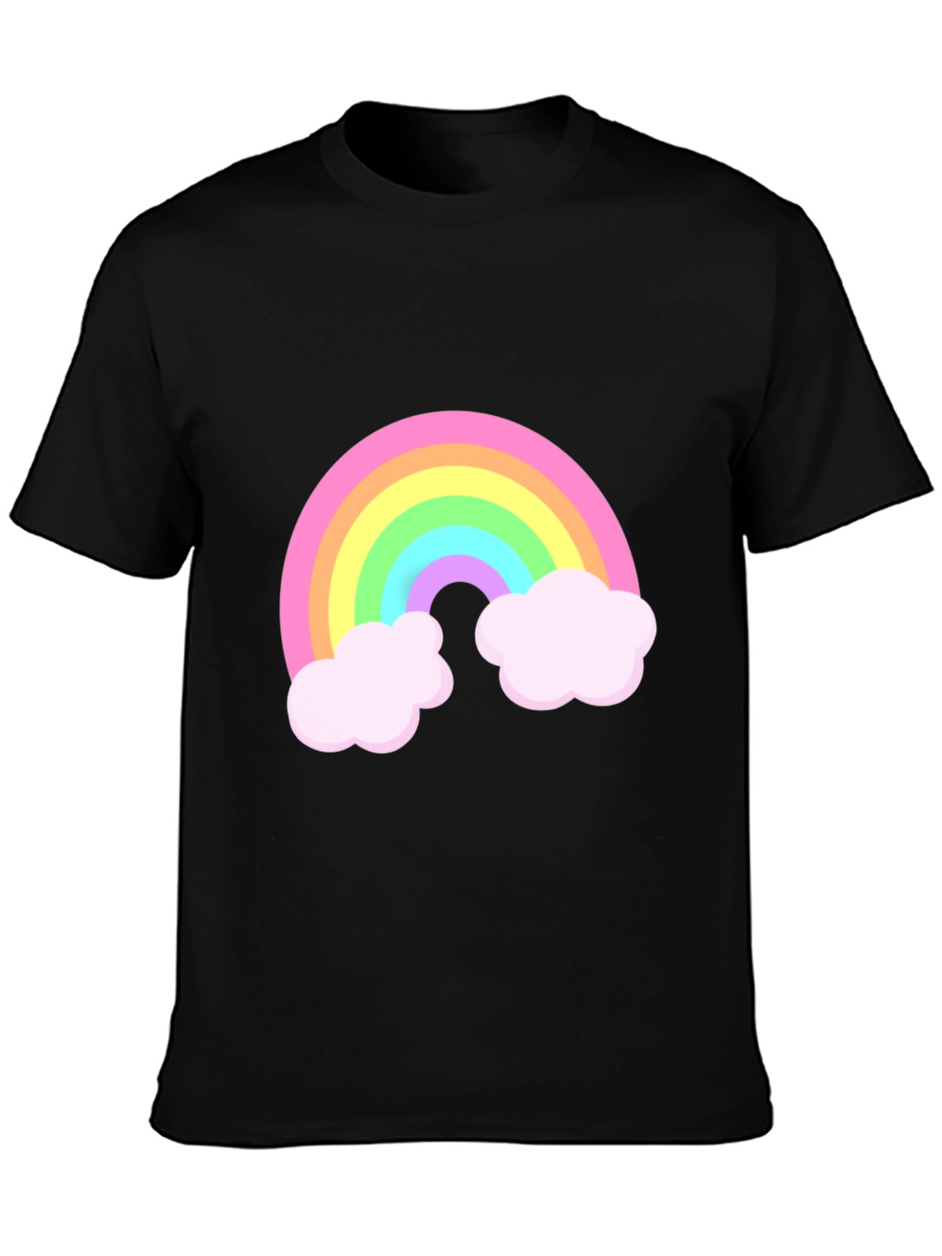 Black Rainbow Graphic Black T-Shirt view 3