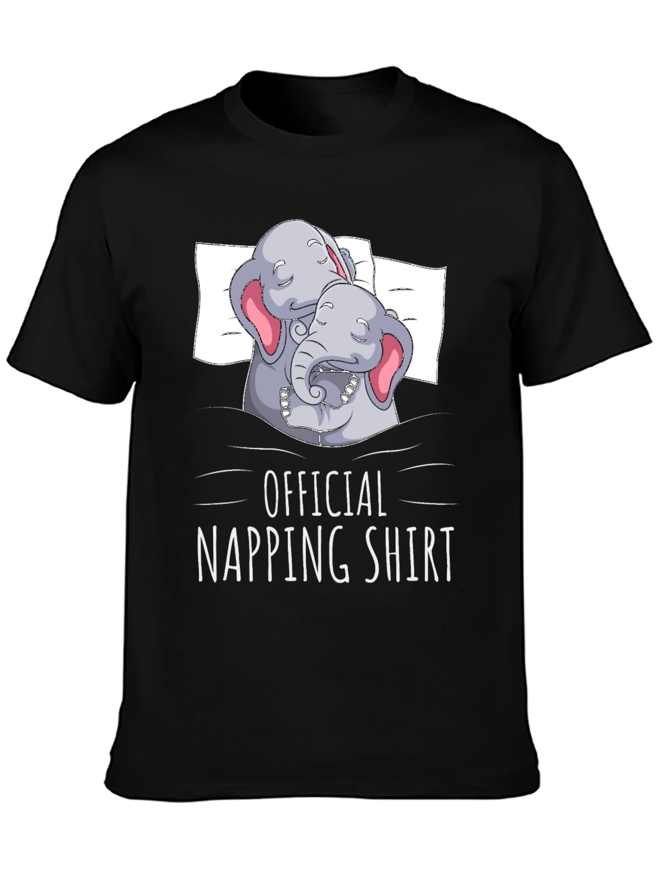 Black Official Napping Shirt - Elephant Graphic Tee view 3
