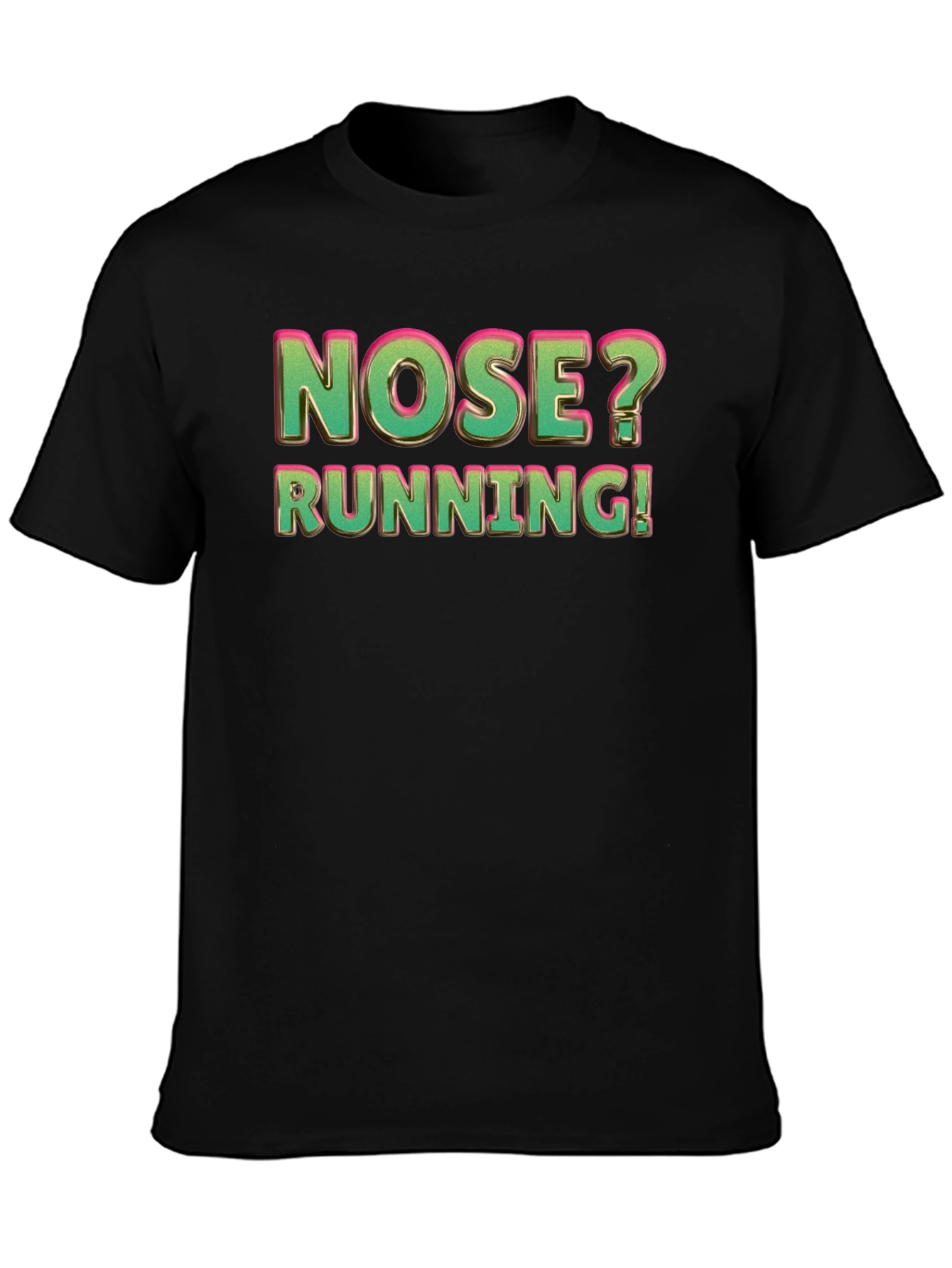 Black Nose Running Funny Graphic T-Shirt view 3