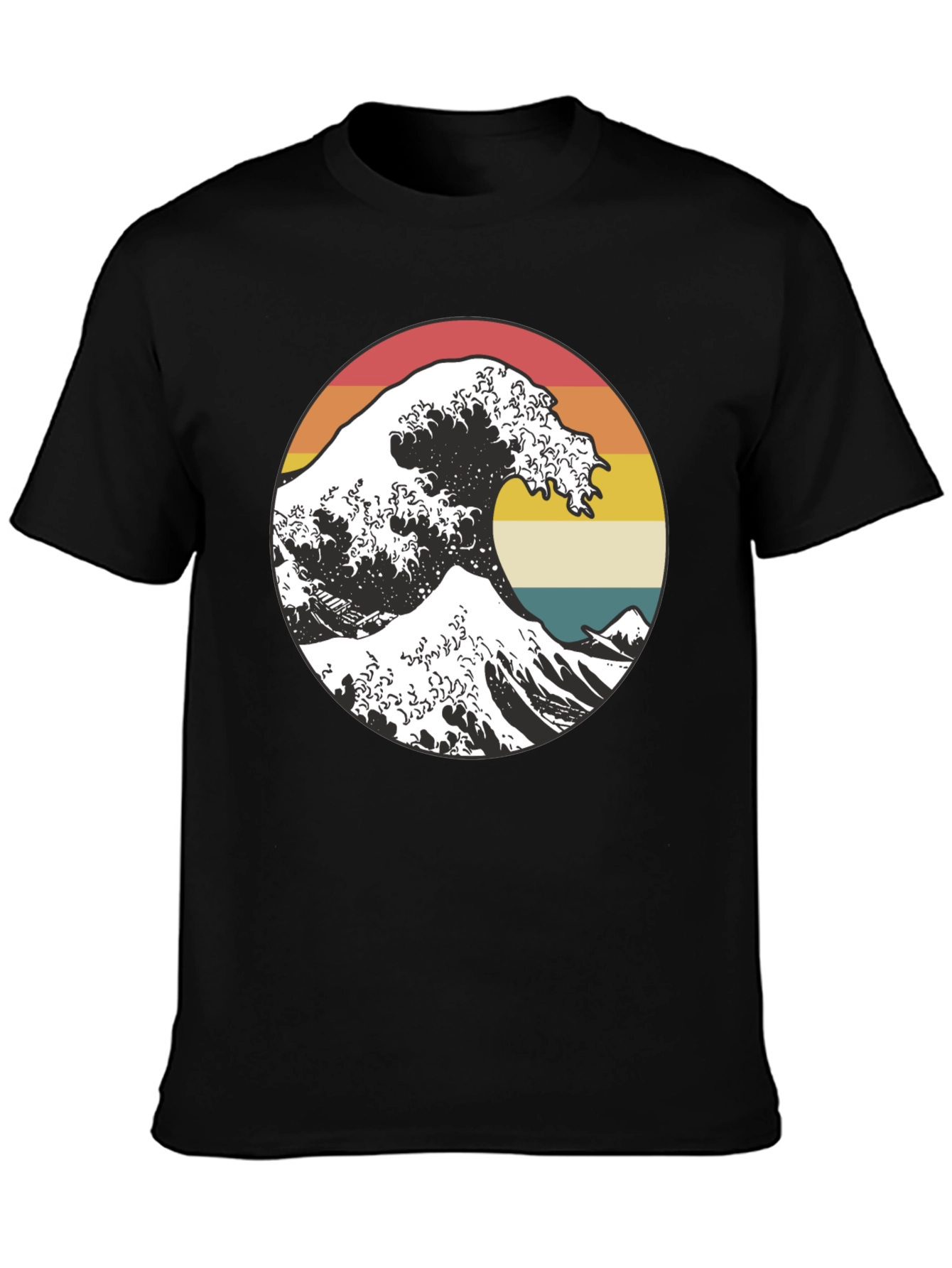 Black Retro Wave Graphic Tee - Stylish and Unique! view 3