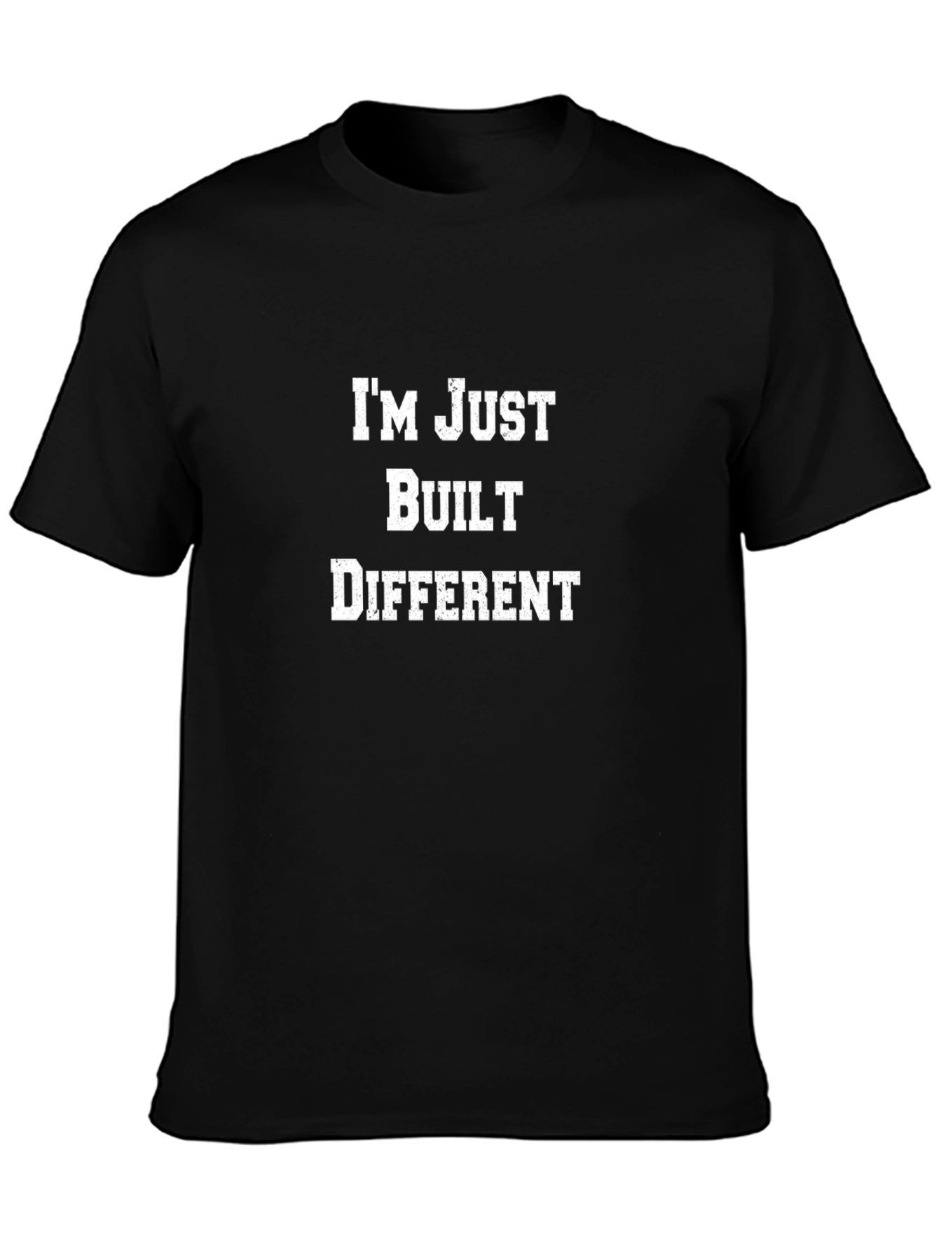 Black I'm Just Built Different Black Tee view 3