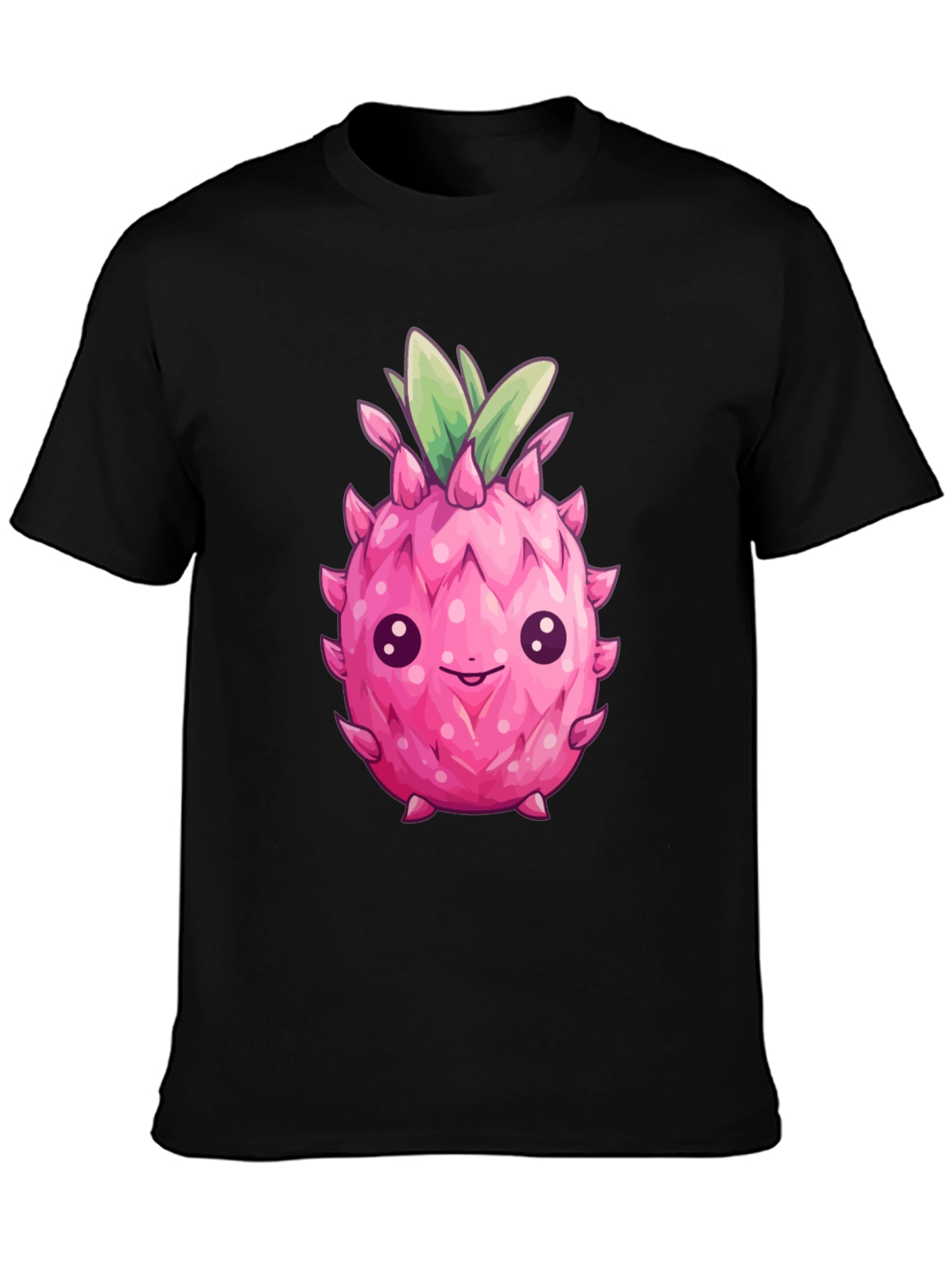Black Cute Dragon Fruit Graphic Tee view 3
