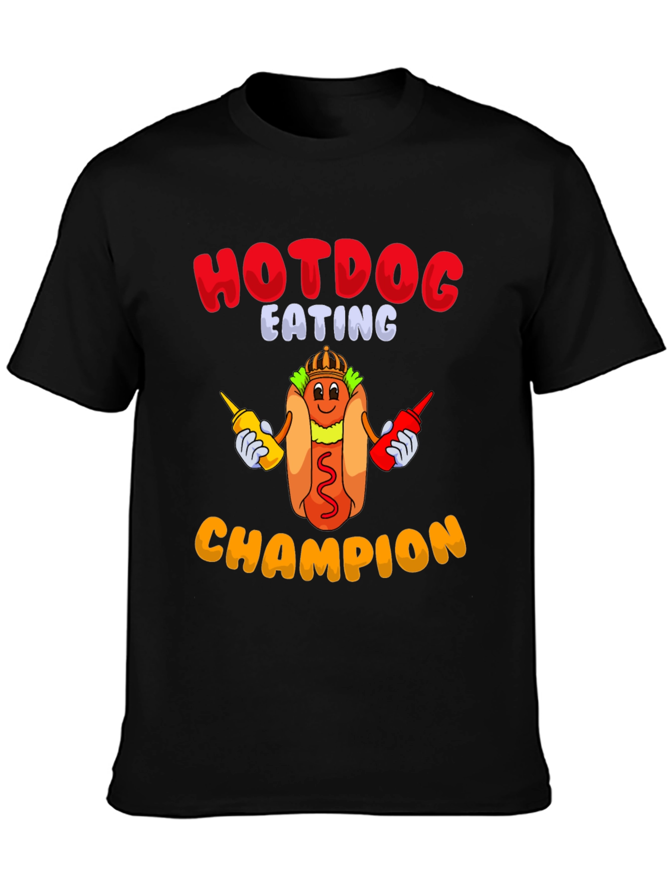 Black Hotdog Eating Champion T-Shirt view 3