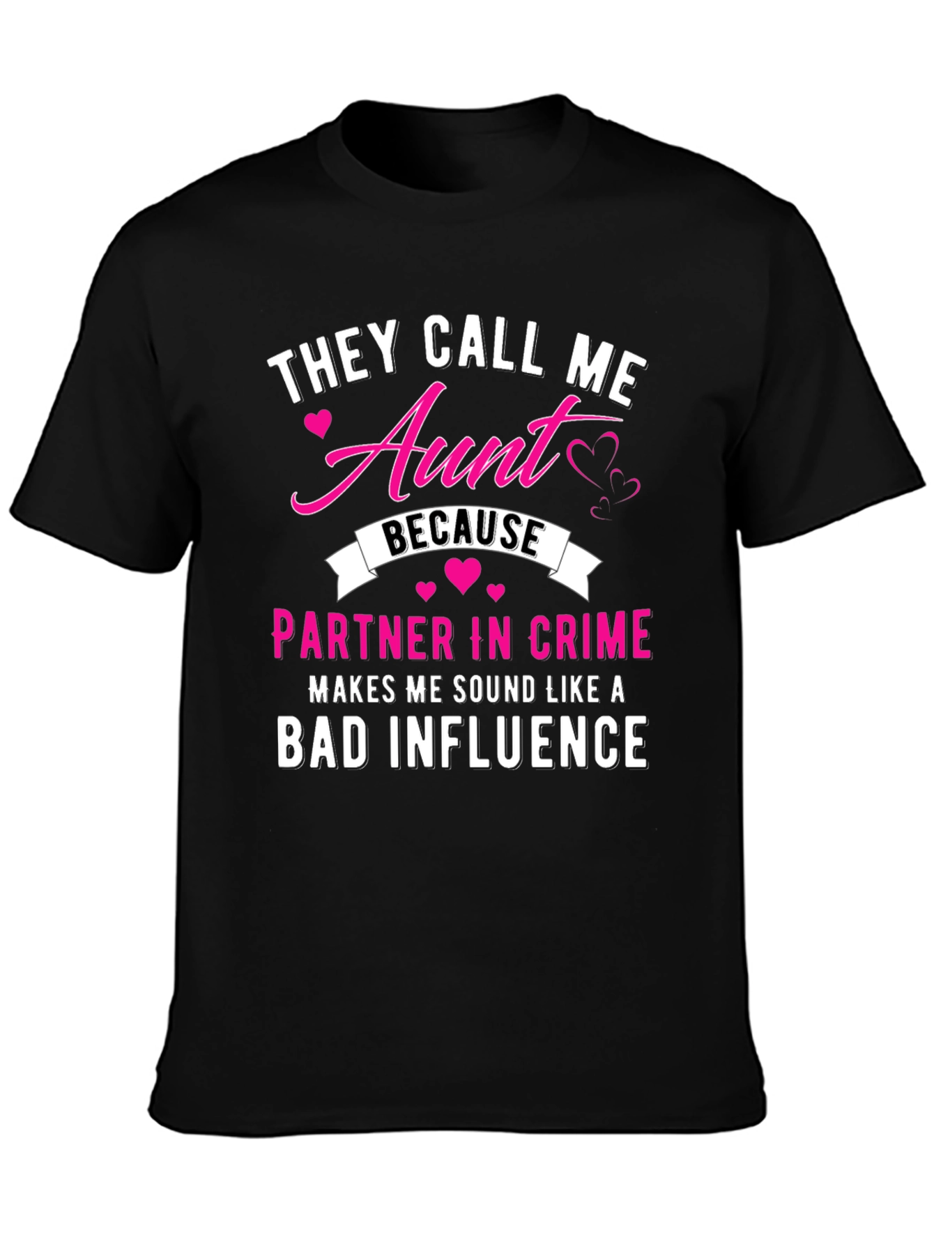 Black Aunt Partner in Crime T-Shirt: Bad Influence Tee view 3