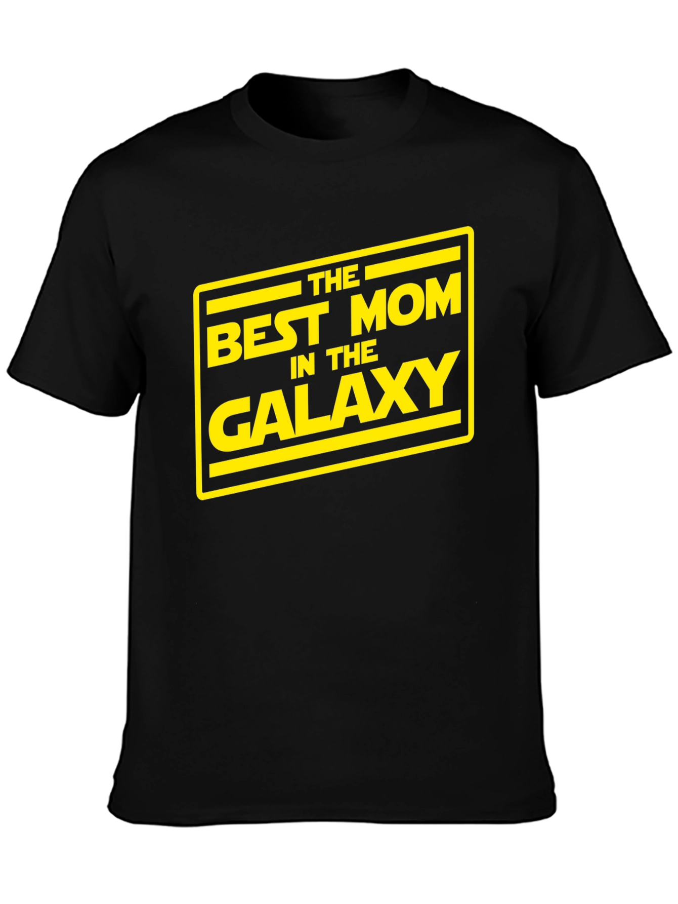 Black Best Mom in the Galaxy Black T-Shirt view 3