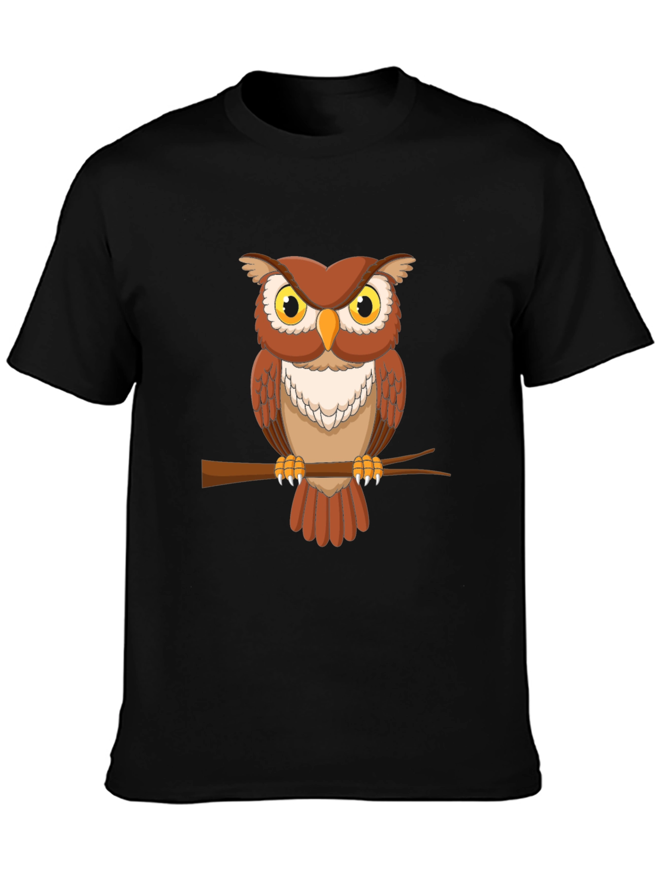 Black Owl Graphic Tee - Men's Short Sleeve Crew Neck T-Shirt view 3
