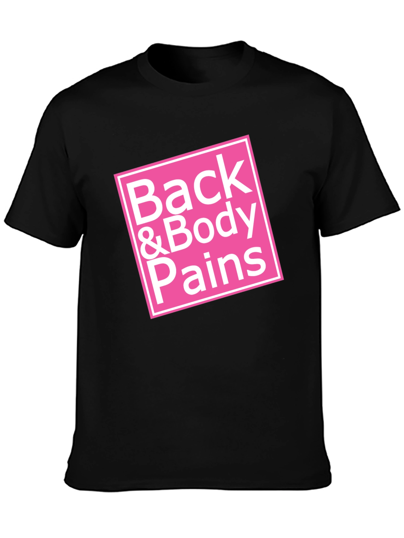 Black Back & Body Pains Graphic Tee - Unisex Black T-Shirt view 3