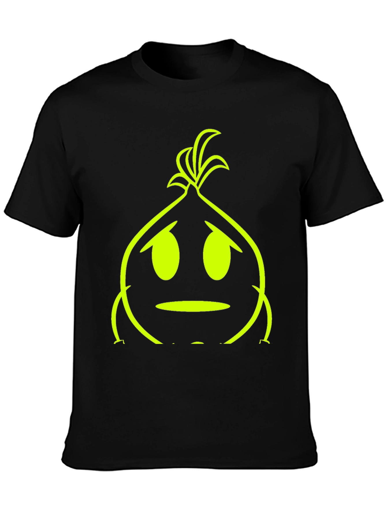 Black Sad Onion Graphic Tee - Black Cotton T-Shirt view 3