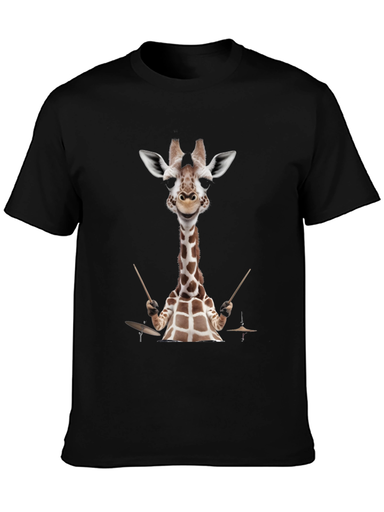 Black Giraffe Drummer Graphic Tee view 3