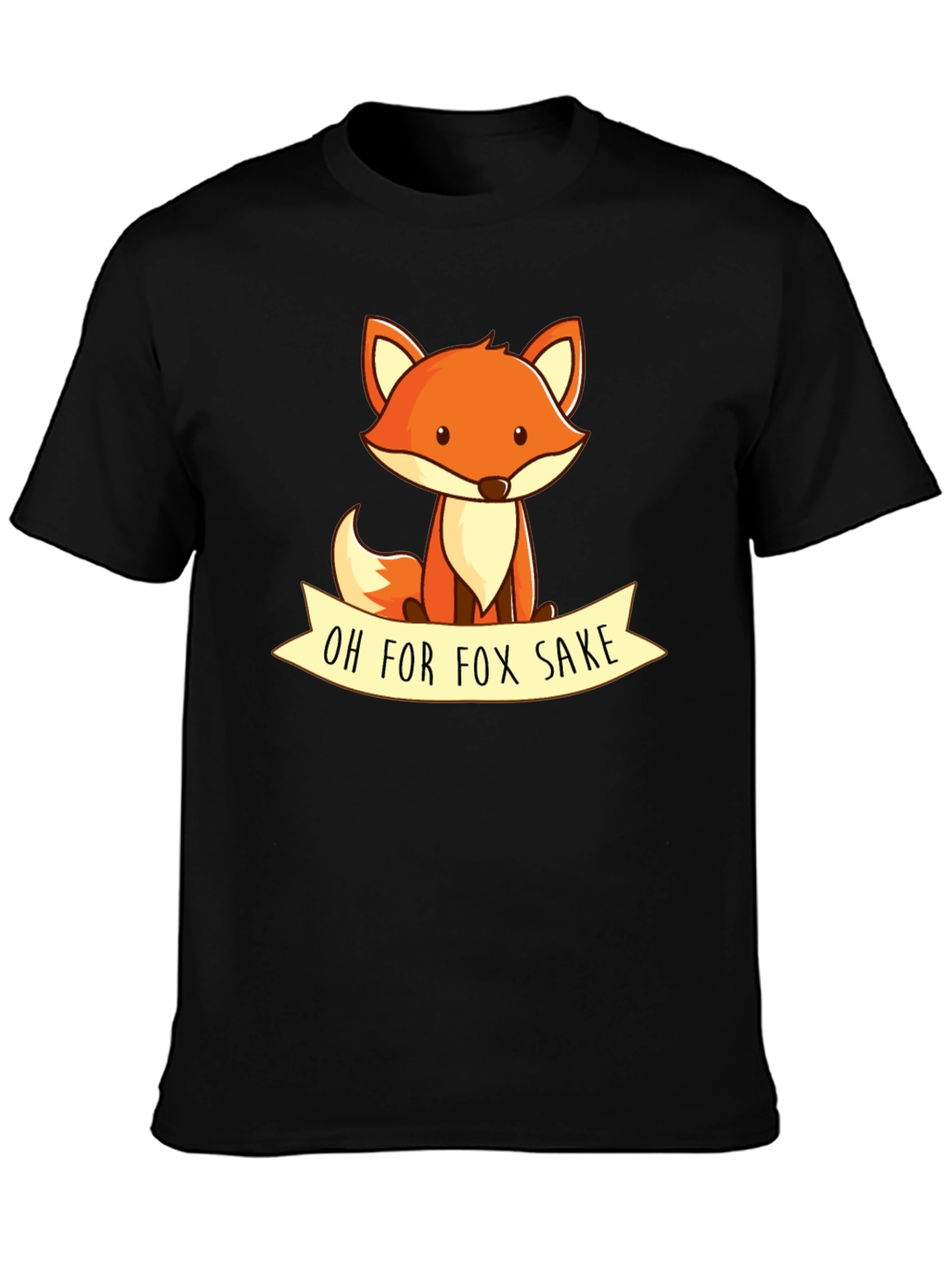 Black Oh For Fox Sake T-Shirt - Cute Animal Graphic Tee view 3