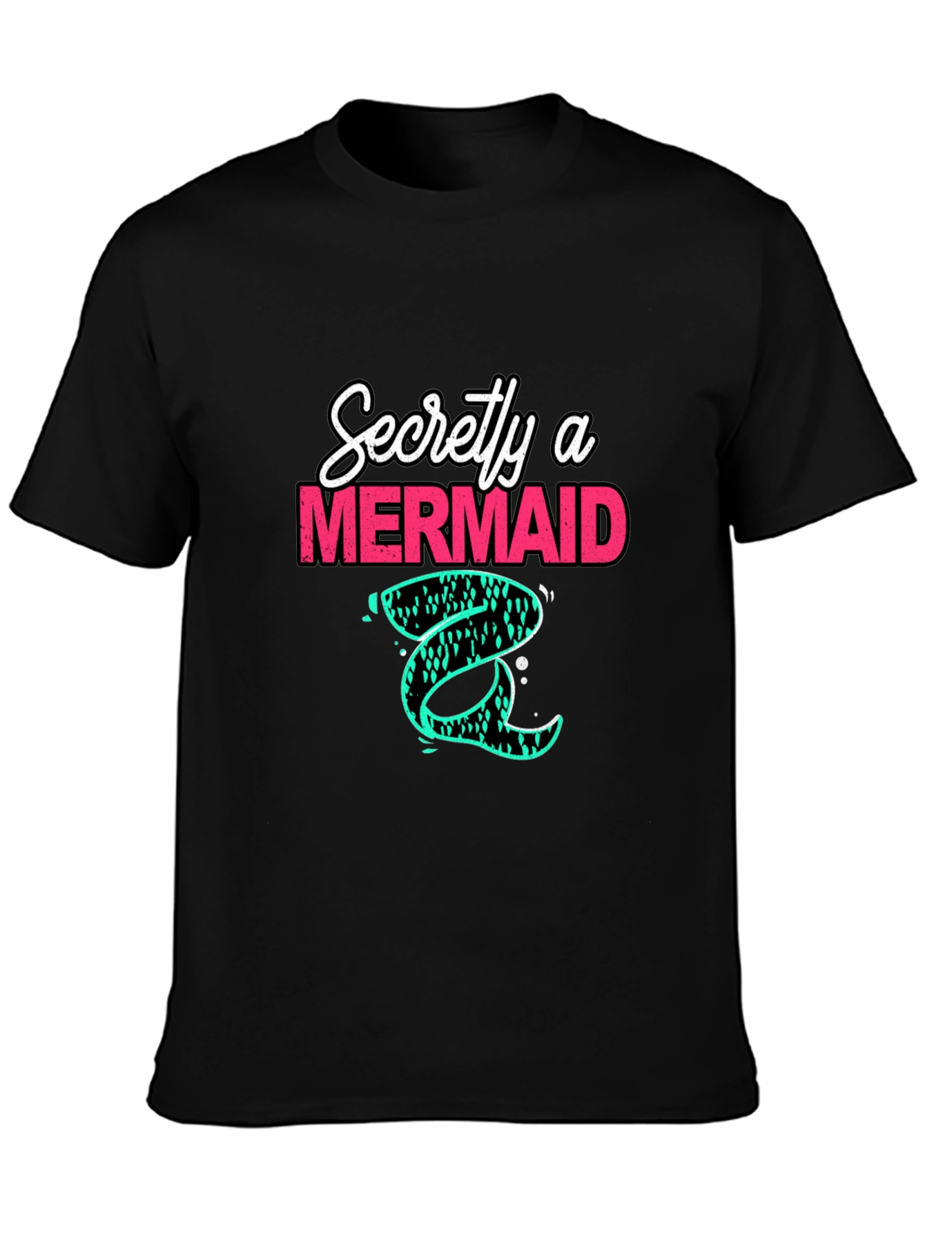 Black Secretly a Mermaid T-Shirt - Unique Graphic Tee view 3
