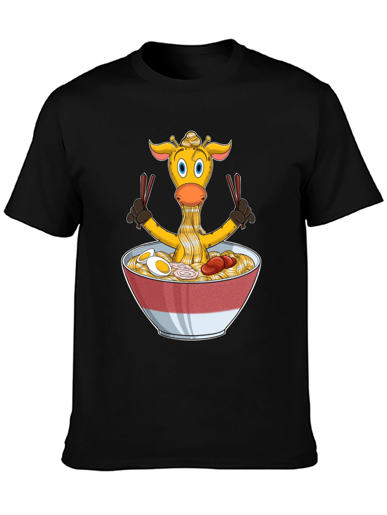 Black Giraffe Ramen T-Shirt - Unique Graphic Tee view 3