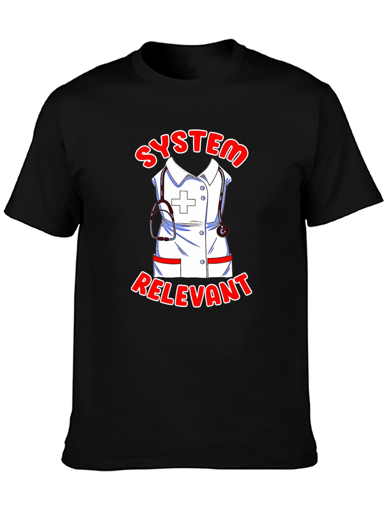 Black System Relevant Nurse T-Shirt - Black view 3