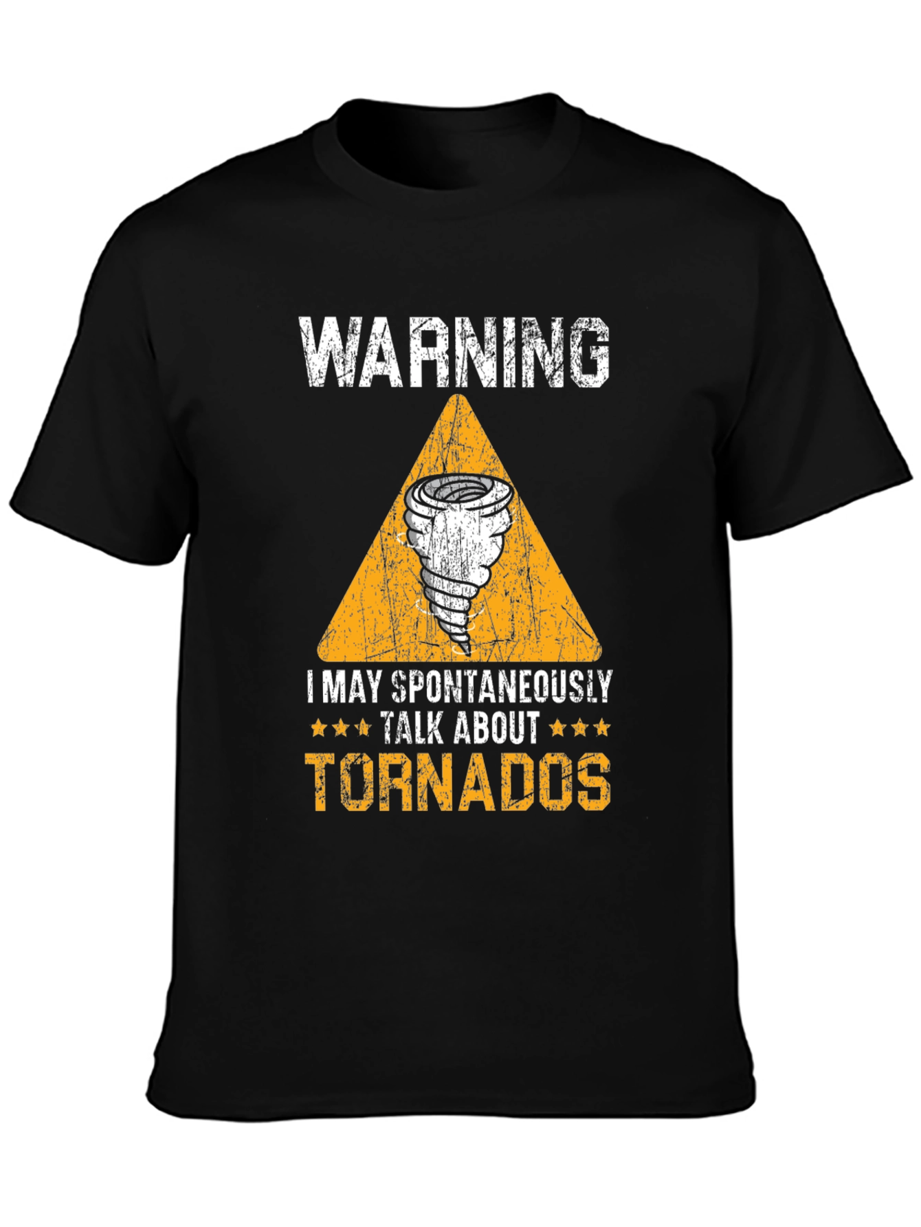 Black Warning I May Spontaneously Talk About Tornadoes T-Shirt view 3
