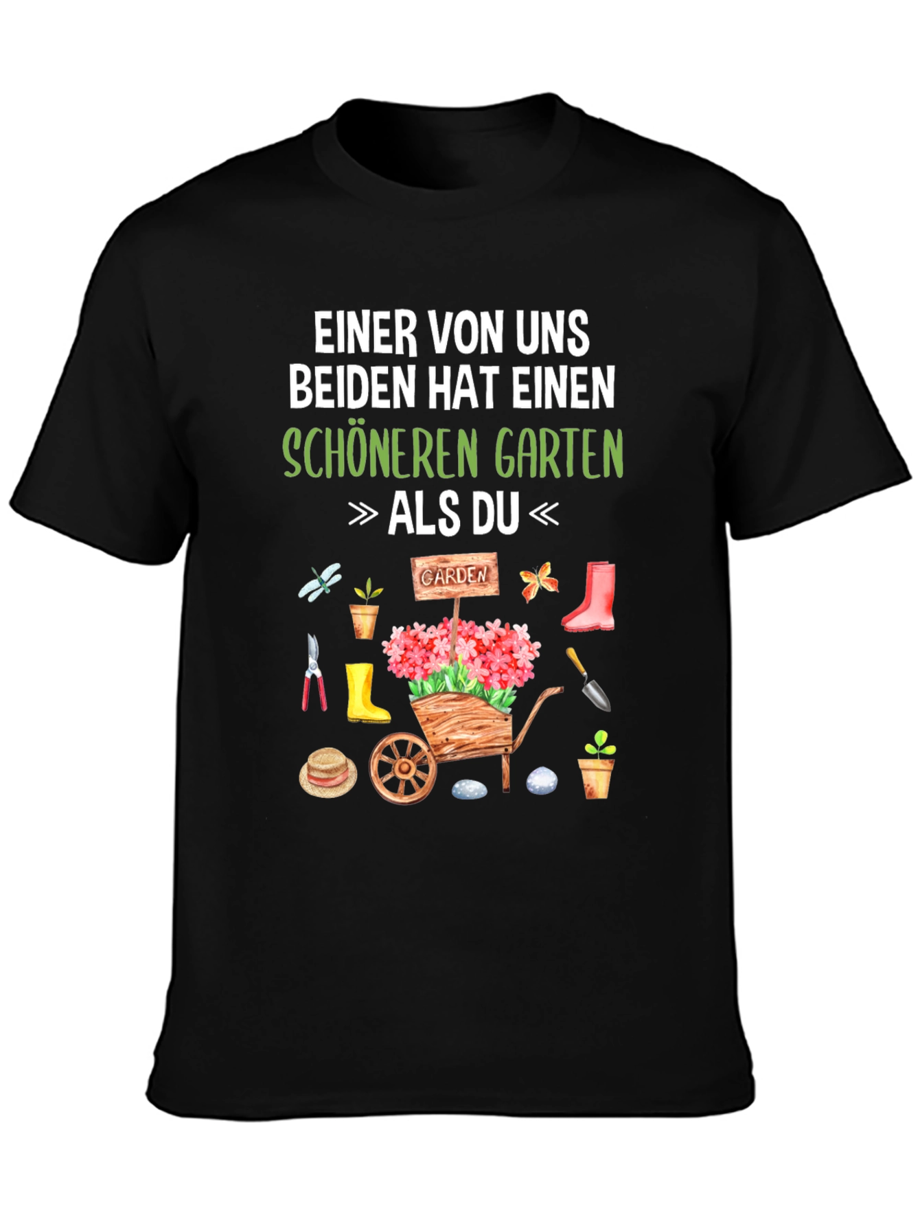 Black Gardener T-Shirt: "Schöneren Garten" view 3