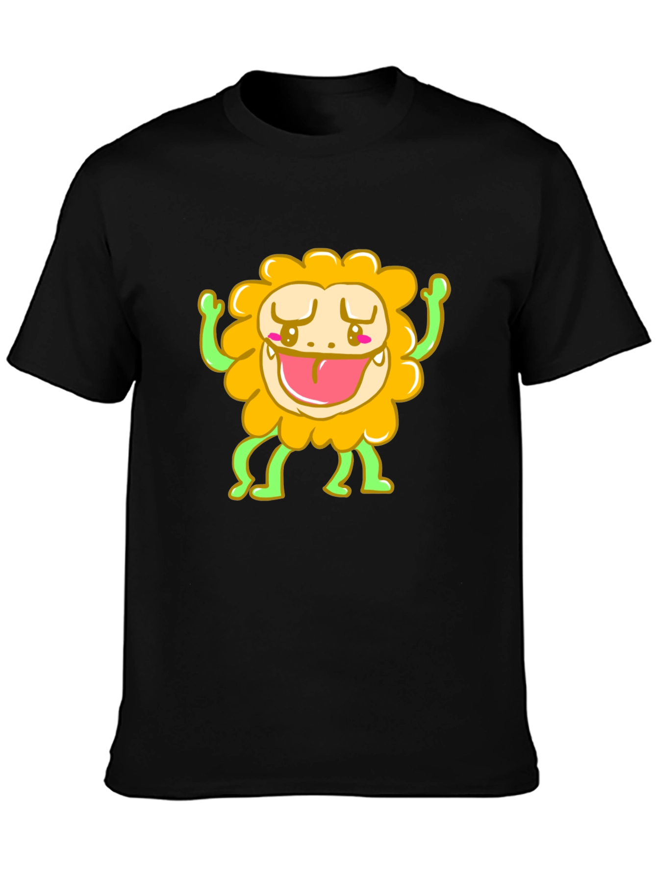 Black Funny Monster Graphic Tee - Black T-Shirt view 3