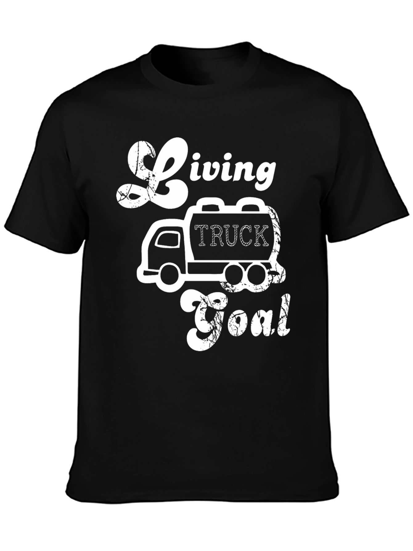 Black Living Truck Goal Black Graphic Tee view 3