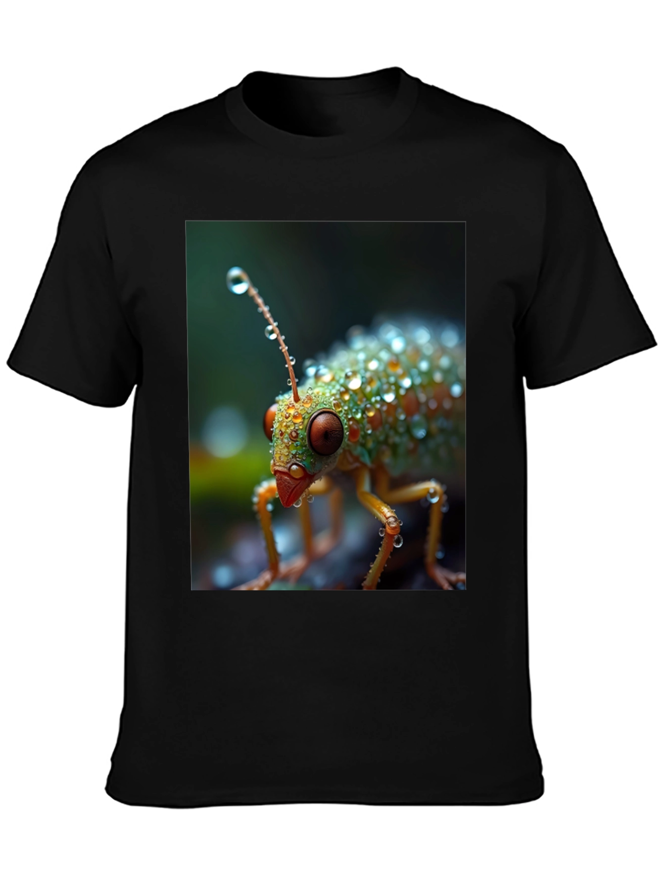 Black Insect Raindrops Graphic Tee view 3