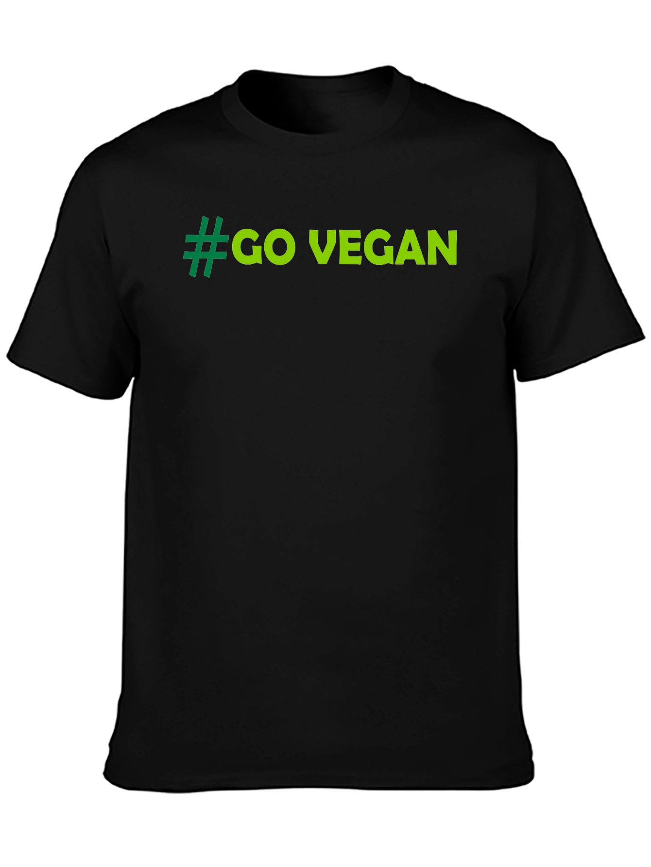 Black Go Vegan Tee - Black Cotton T-Shirt view 3