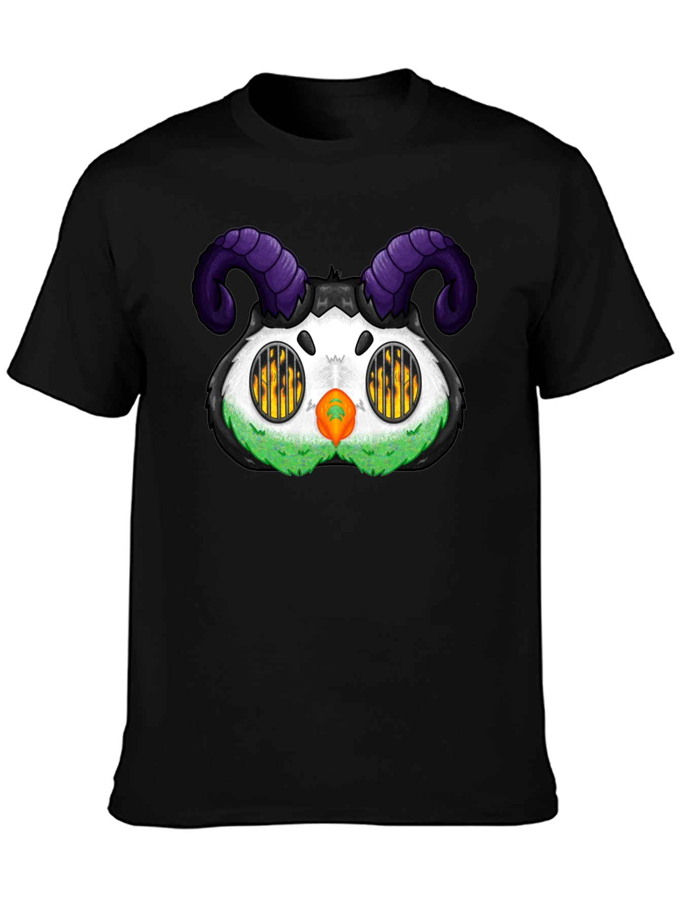 Black Monster T-Shirt with Horns view 3