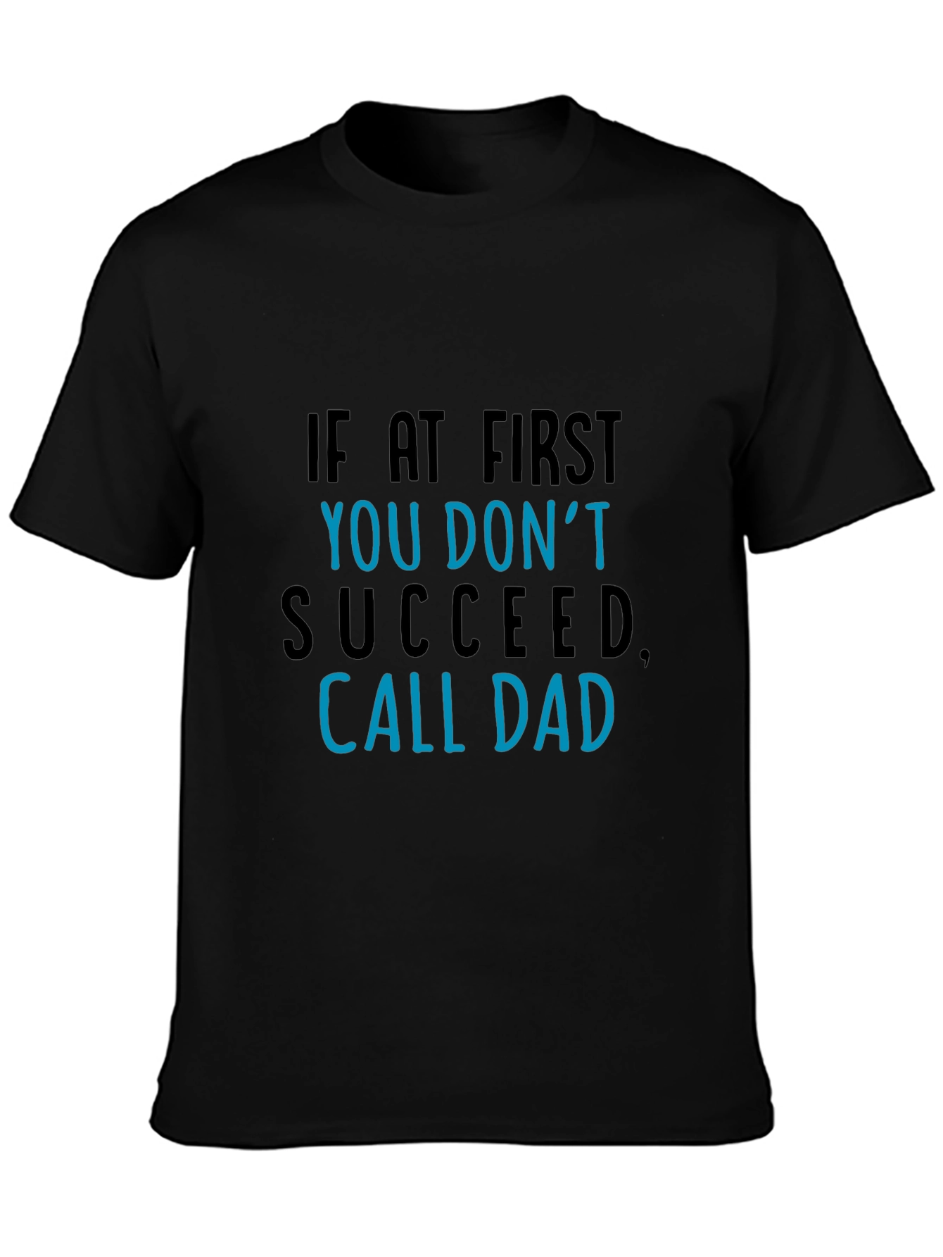 Black Call Dad Funny Graphic Tee - Men's Black T-Shirt view 3