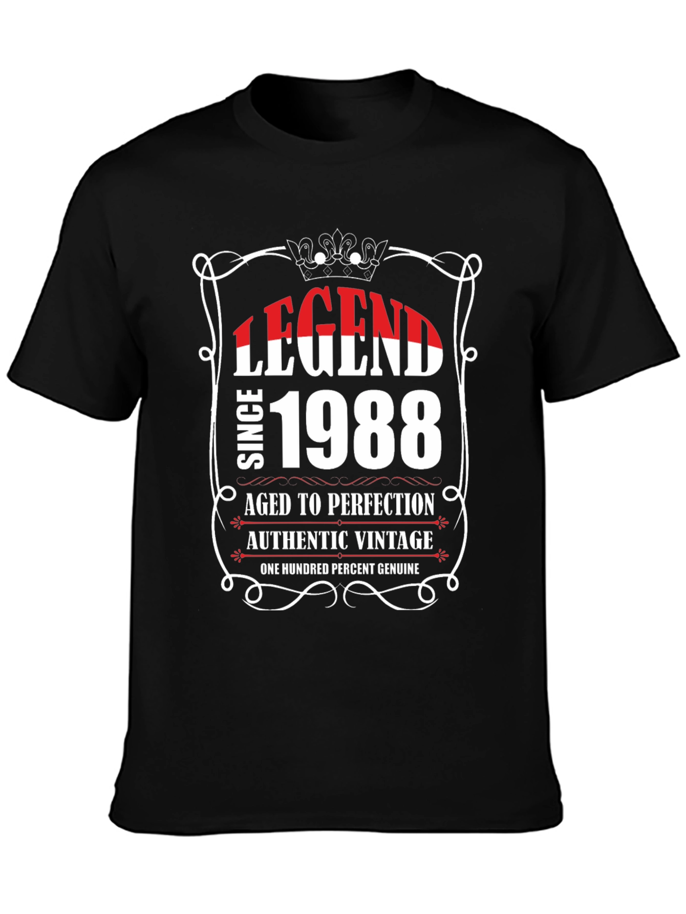 Black Legend Since 1988 Vintage Graphic T-Shirt view 3