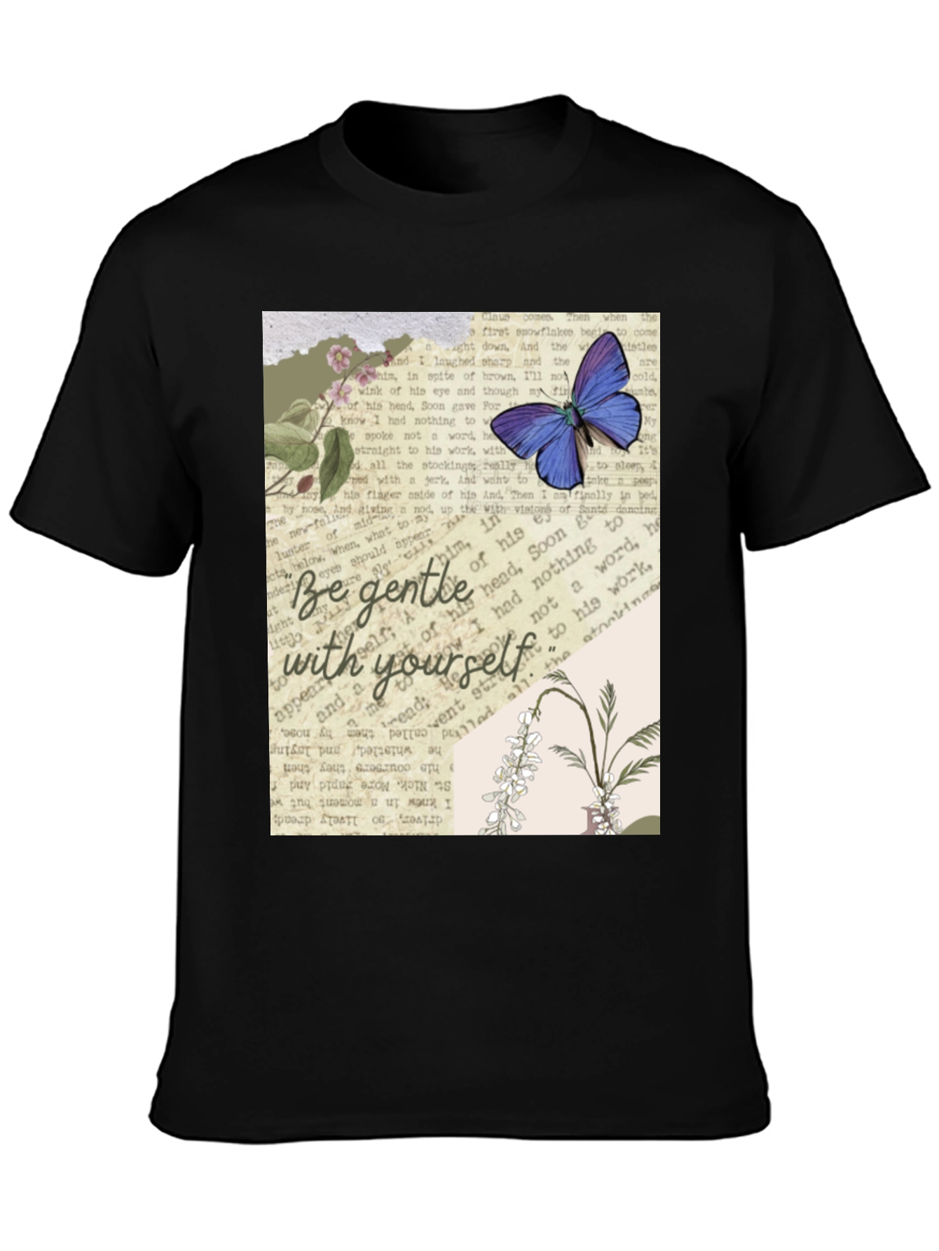 Black Be Gentle With Yourself Graphic Tee view 3