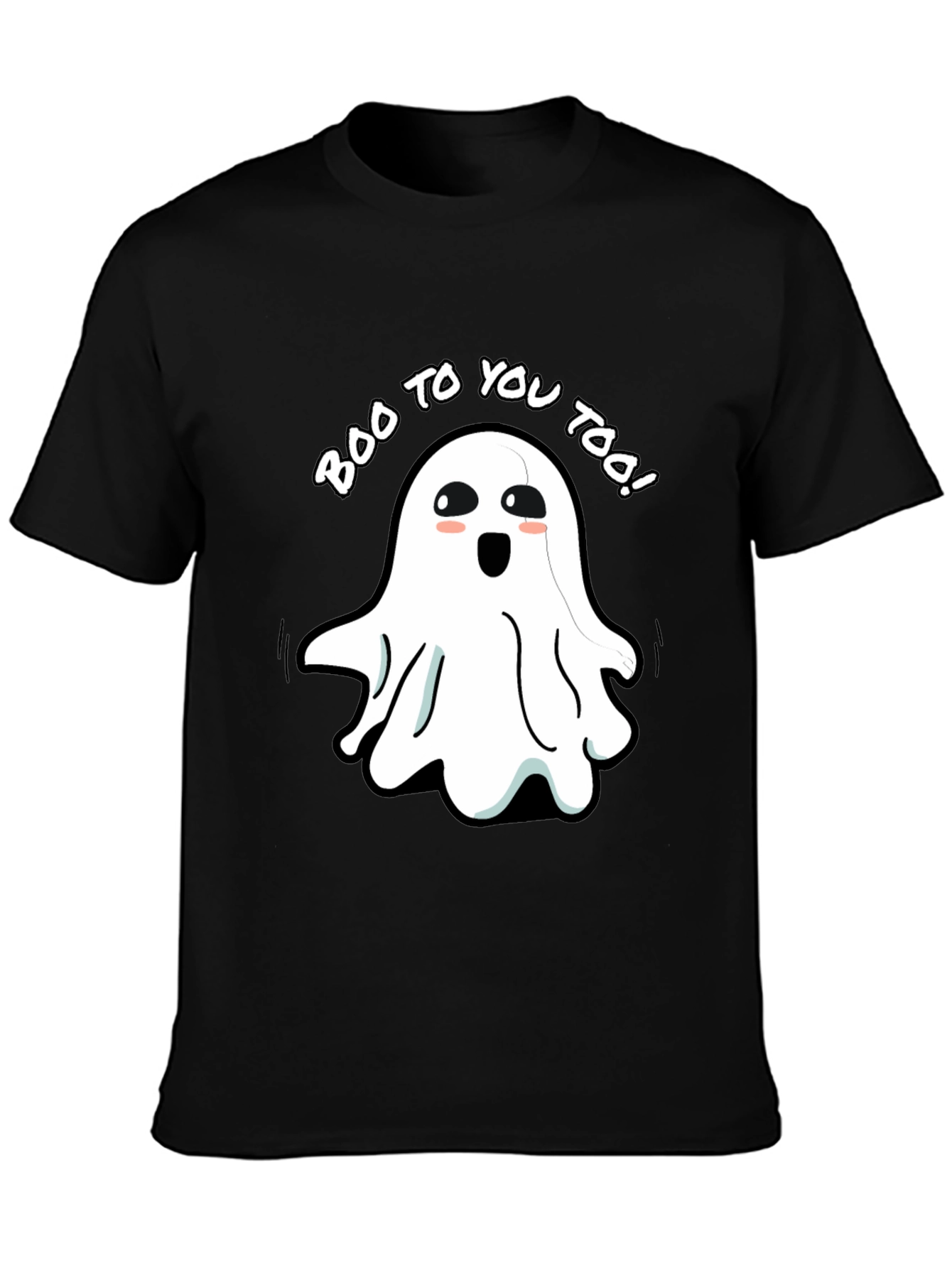 Black Boo To You Too! Ghost Graphic Tee view 3