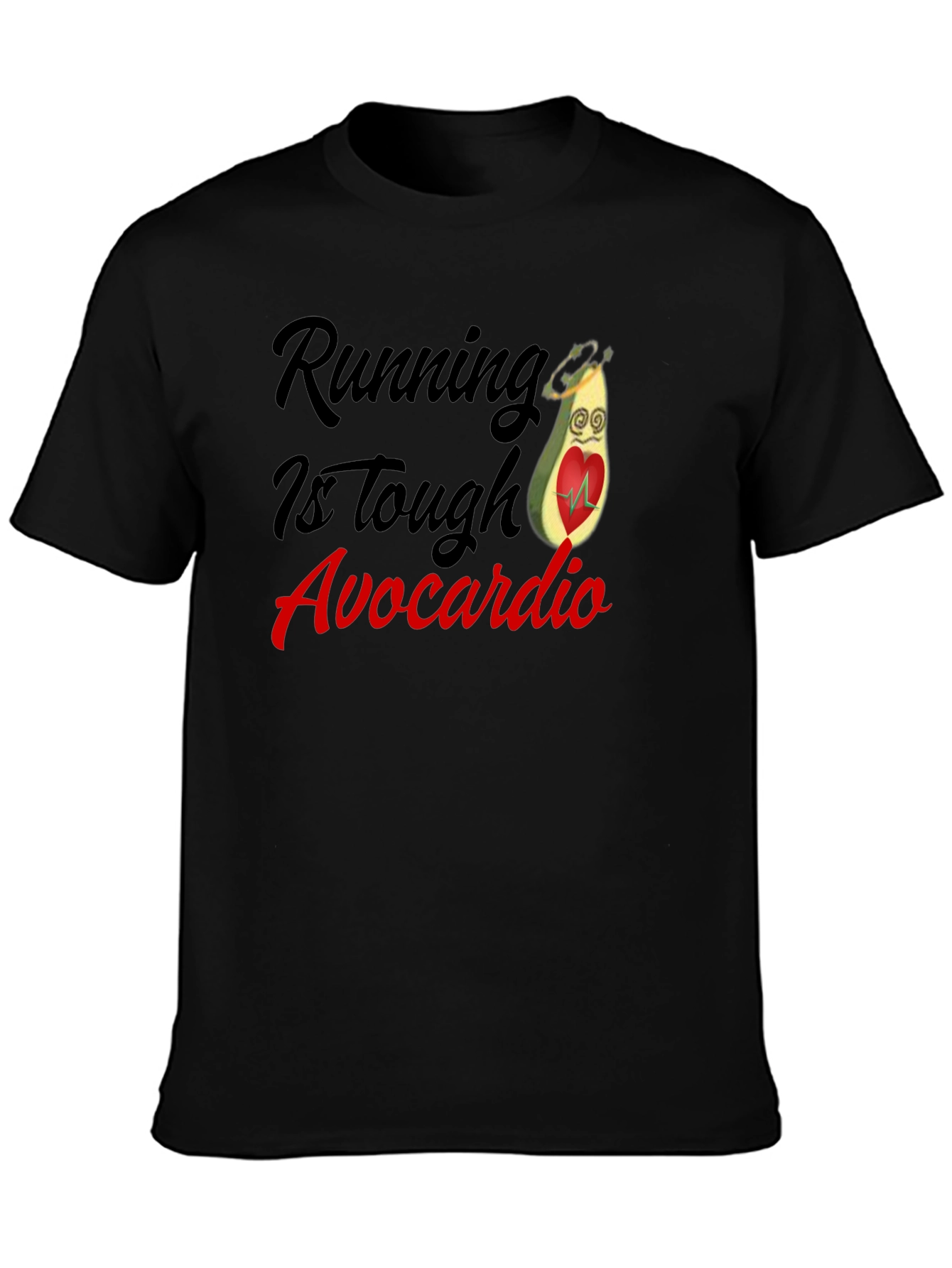 Black Running Is Tough Avocardio T-Shirt view 3