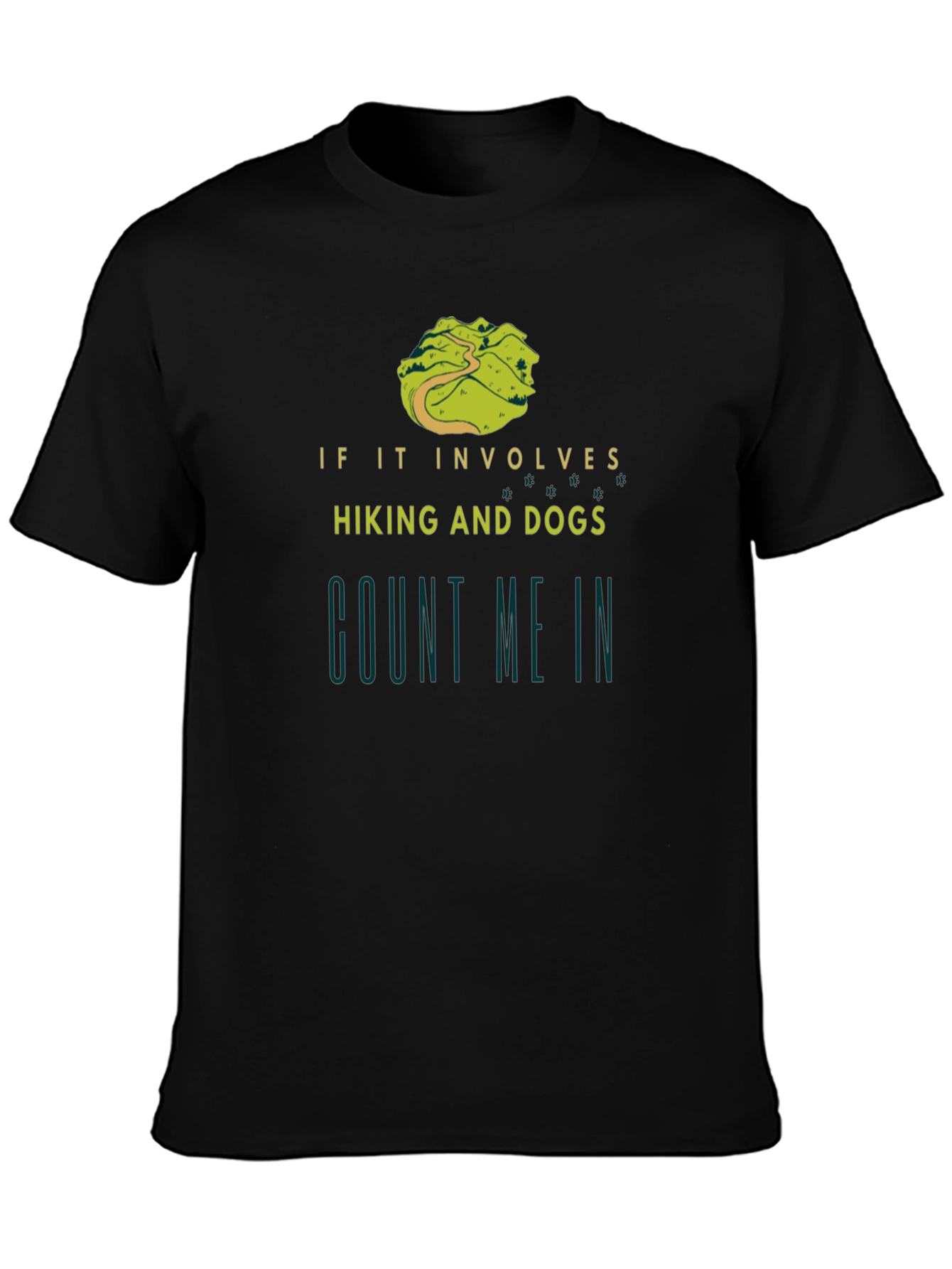 Black Hiking and Dogs T-Shirt - Count Me In! view 3