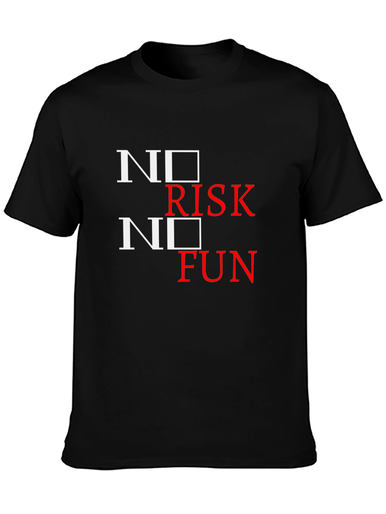 Black No Risk No Fun Graphic Tee - Black view 3