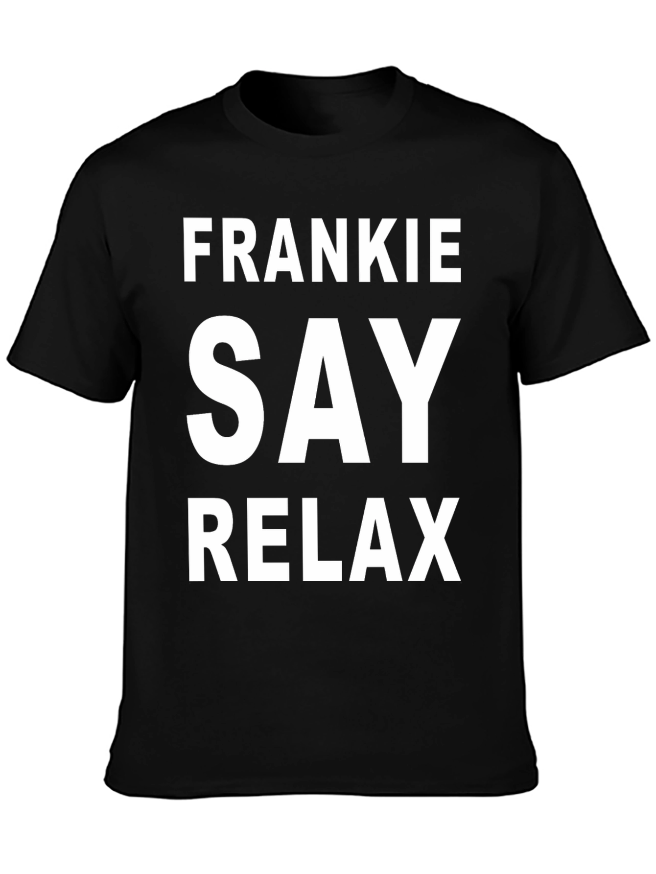 Black Frankie Say Relax T-Shirt - Iconic 80s Retro Tee view 3