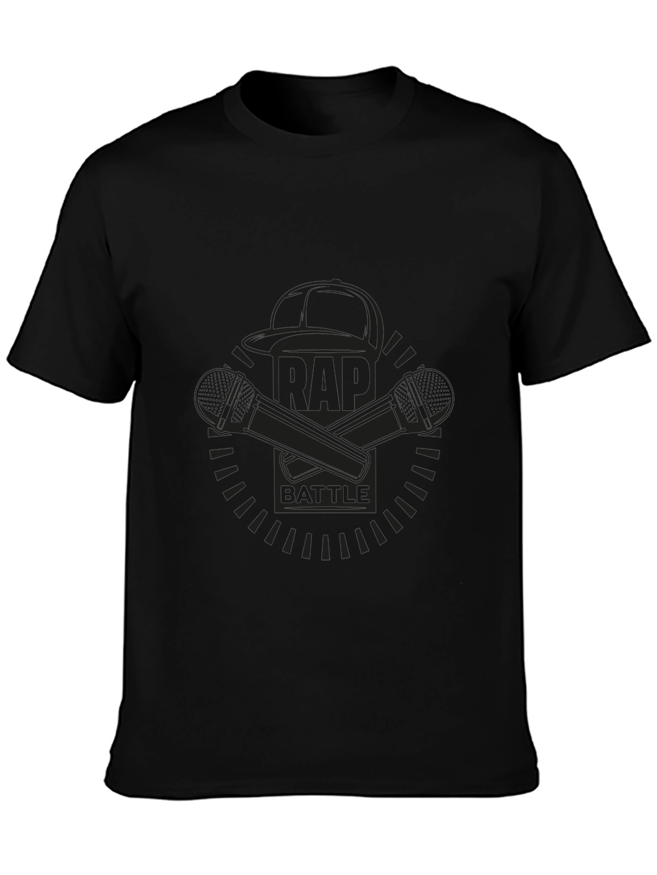 Black Rap Battle Graphic T-Shirt - Black view 3