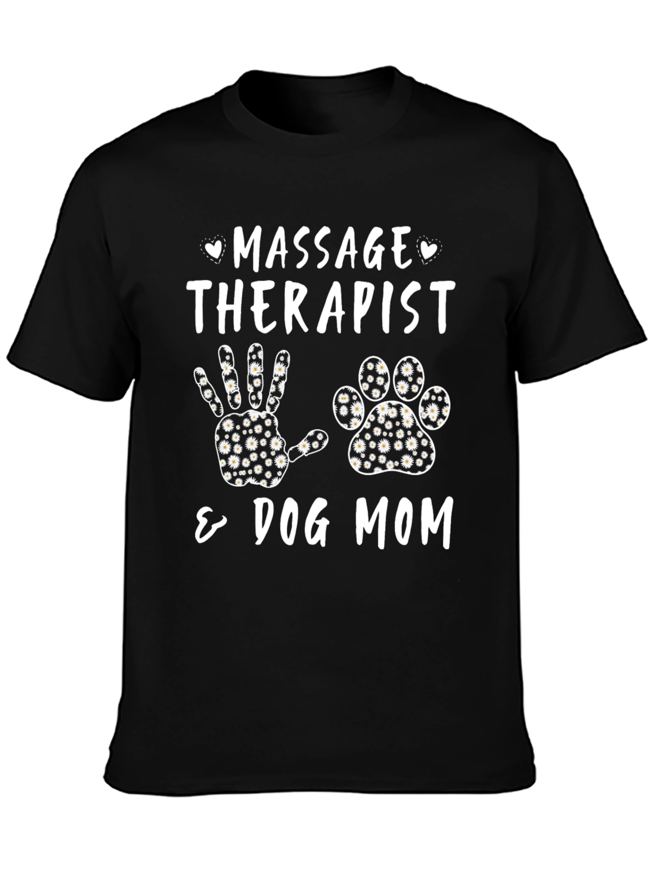 Black Massage Therapist & Dog Mom Graphic Tee view 3