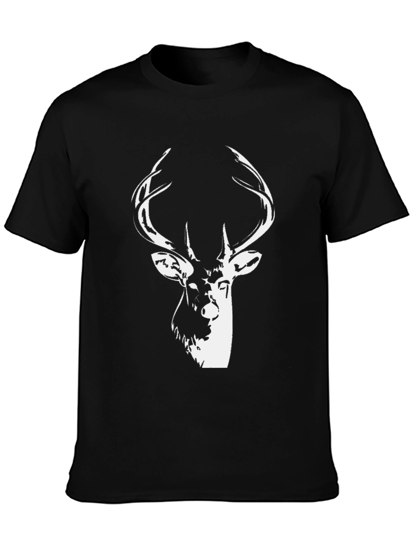 Black Stag Graphic Black T-Shirt - Men's Casual Tee view 3
