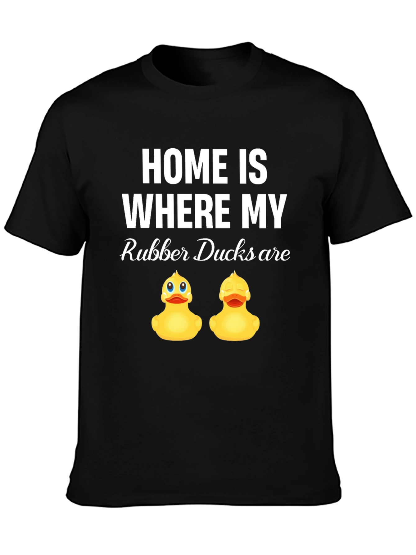Black Home is Where My Rubber Ducks Are - Graphic T-Shirt view 3