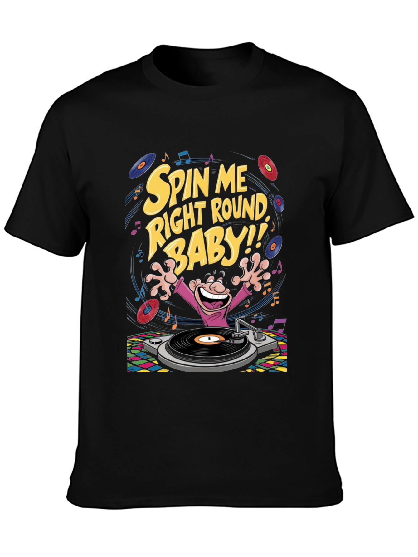Black Spin Me Right Round T-Shirt view 3