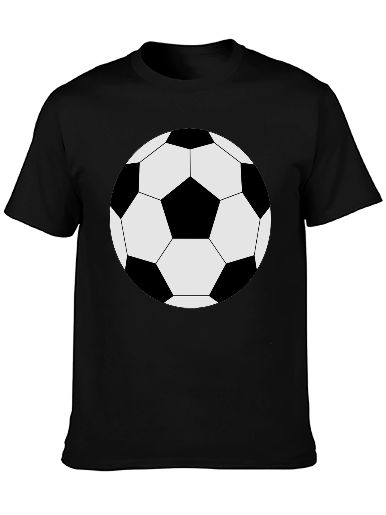 Black Soccer Ball Graphic Tee - Black Cotton T-Shirt view 3