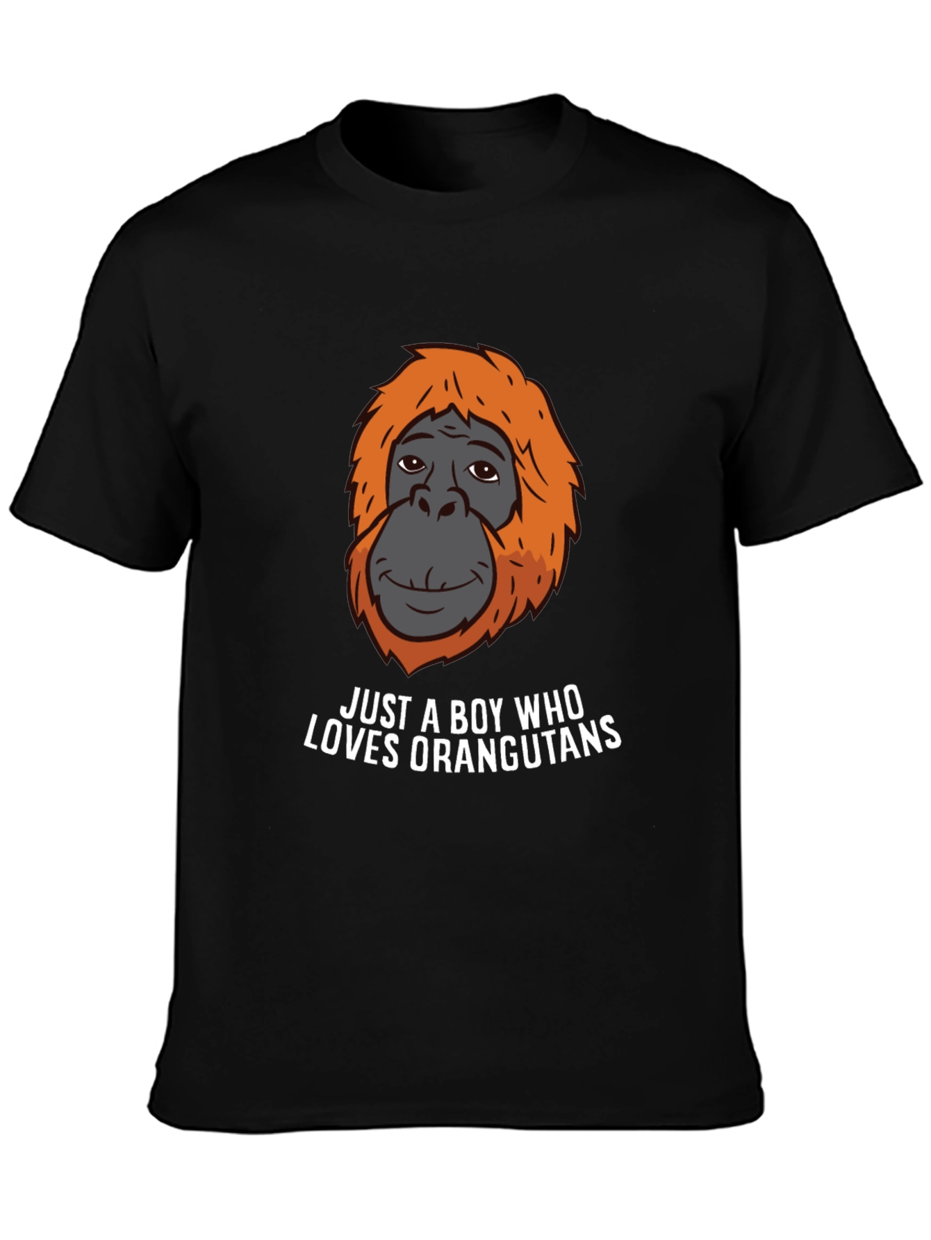 Black Boy Who Loves Orangutans T-Shirt view 3