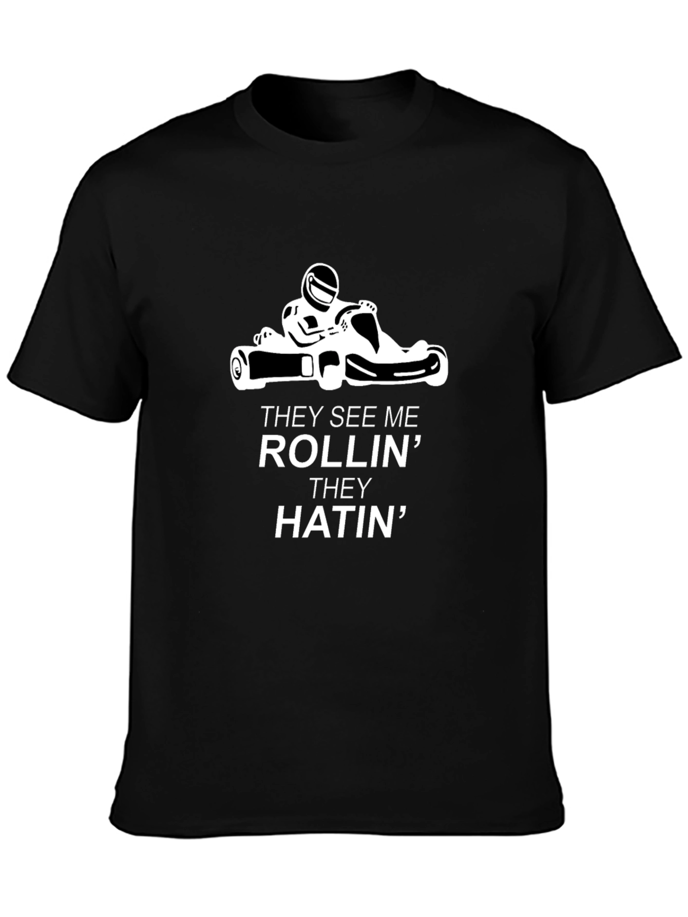 Black Rollin' Hatin' Go-Kart Black Tee view 3