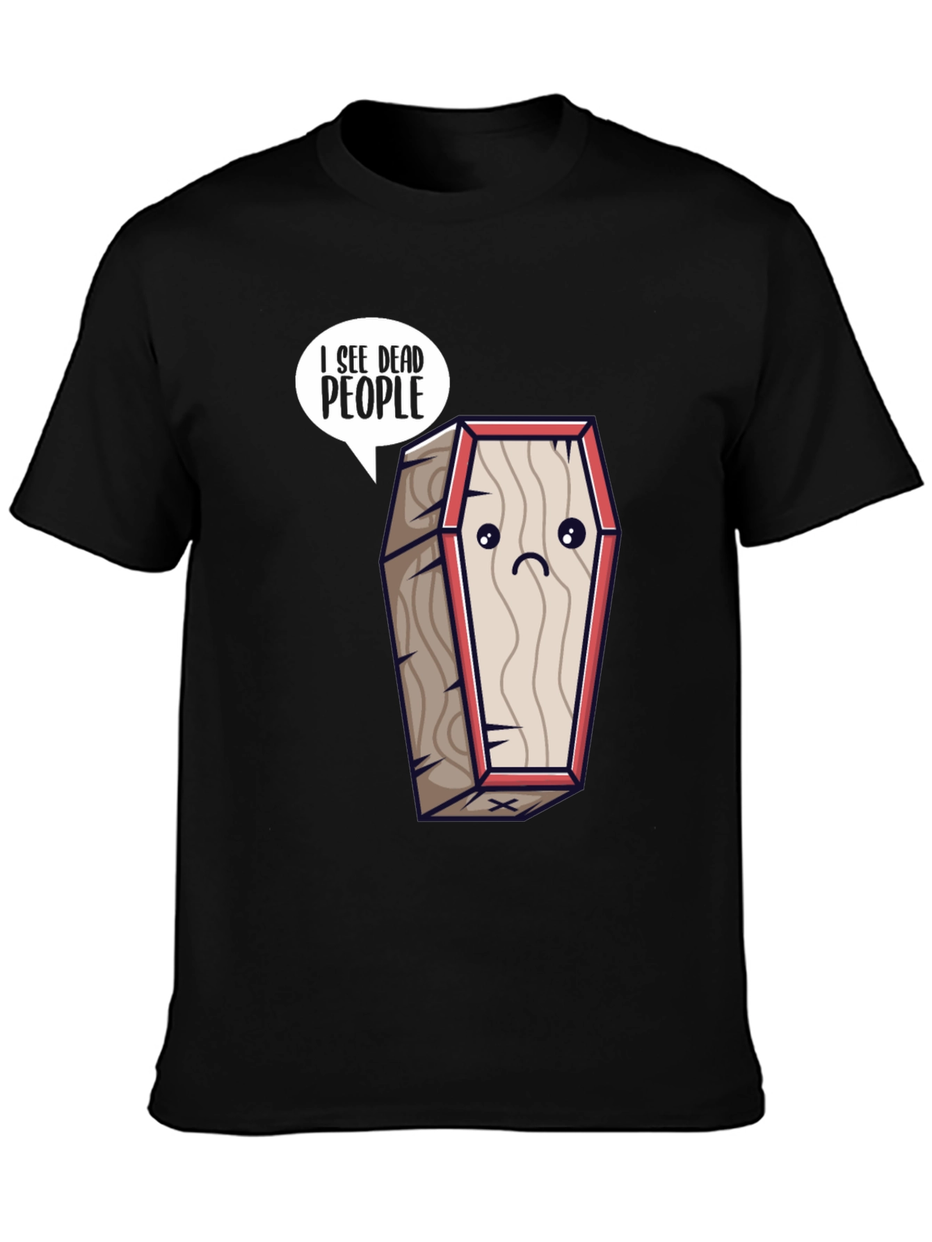 Black I See Dead People Coffin T-Shirt view 3