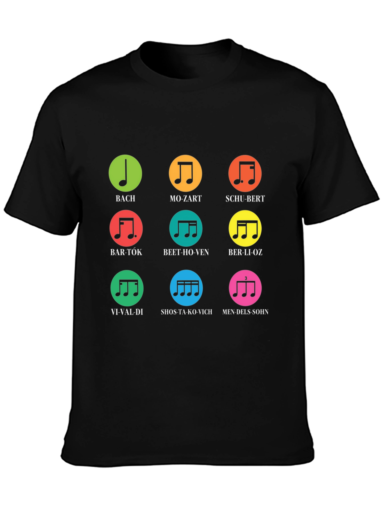Black Musical Composer T-Shirt | Bach, Mozart, Beethoven & More view 3