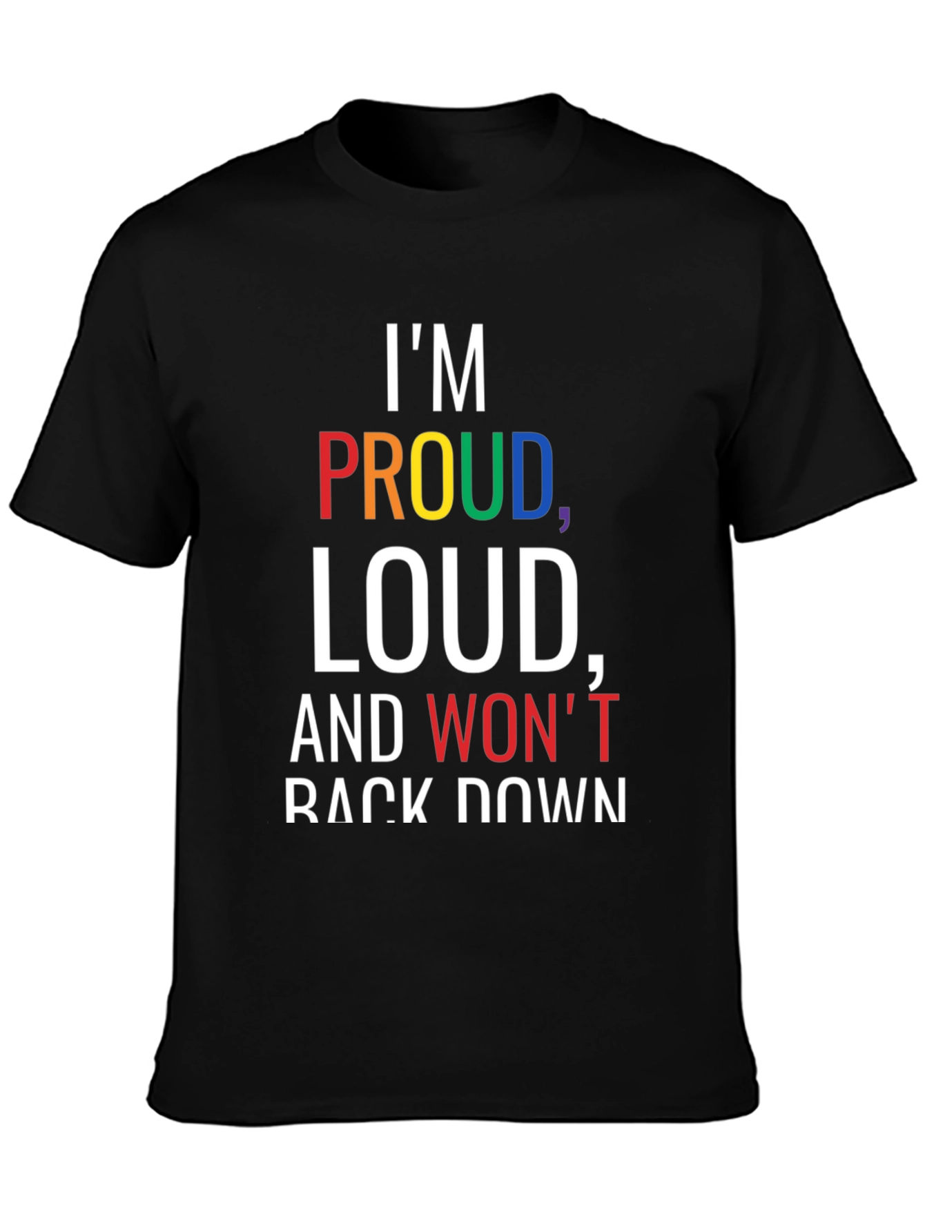 Black Proud Loud T-Shirt - Black Pride Tee view 3